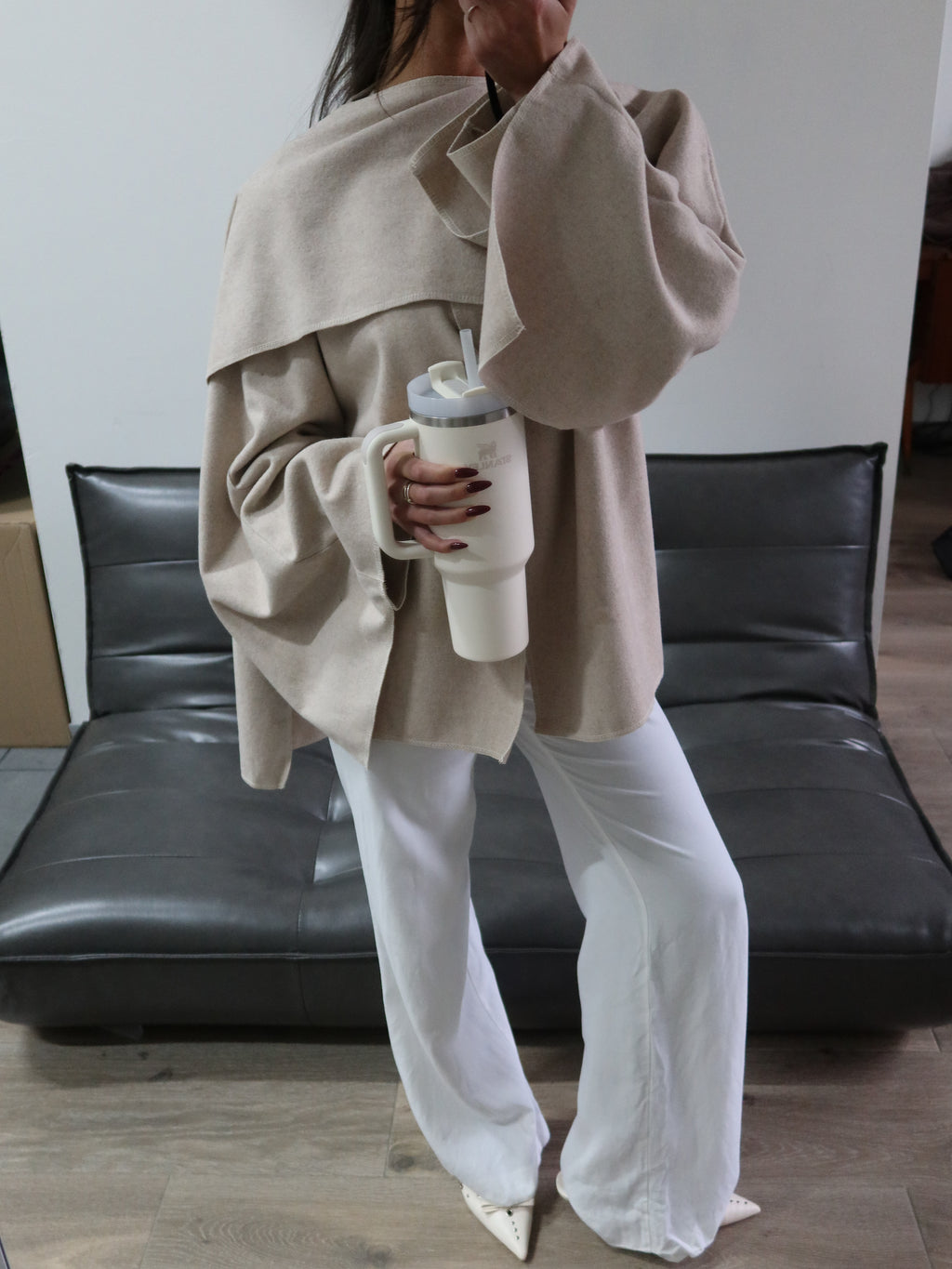 PREMIUM QUALITY SCARF JACKET VANILLA