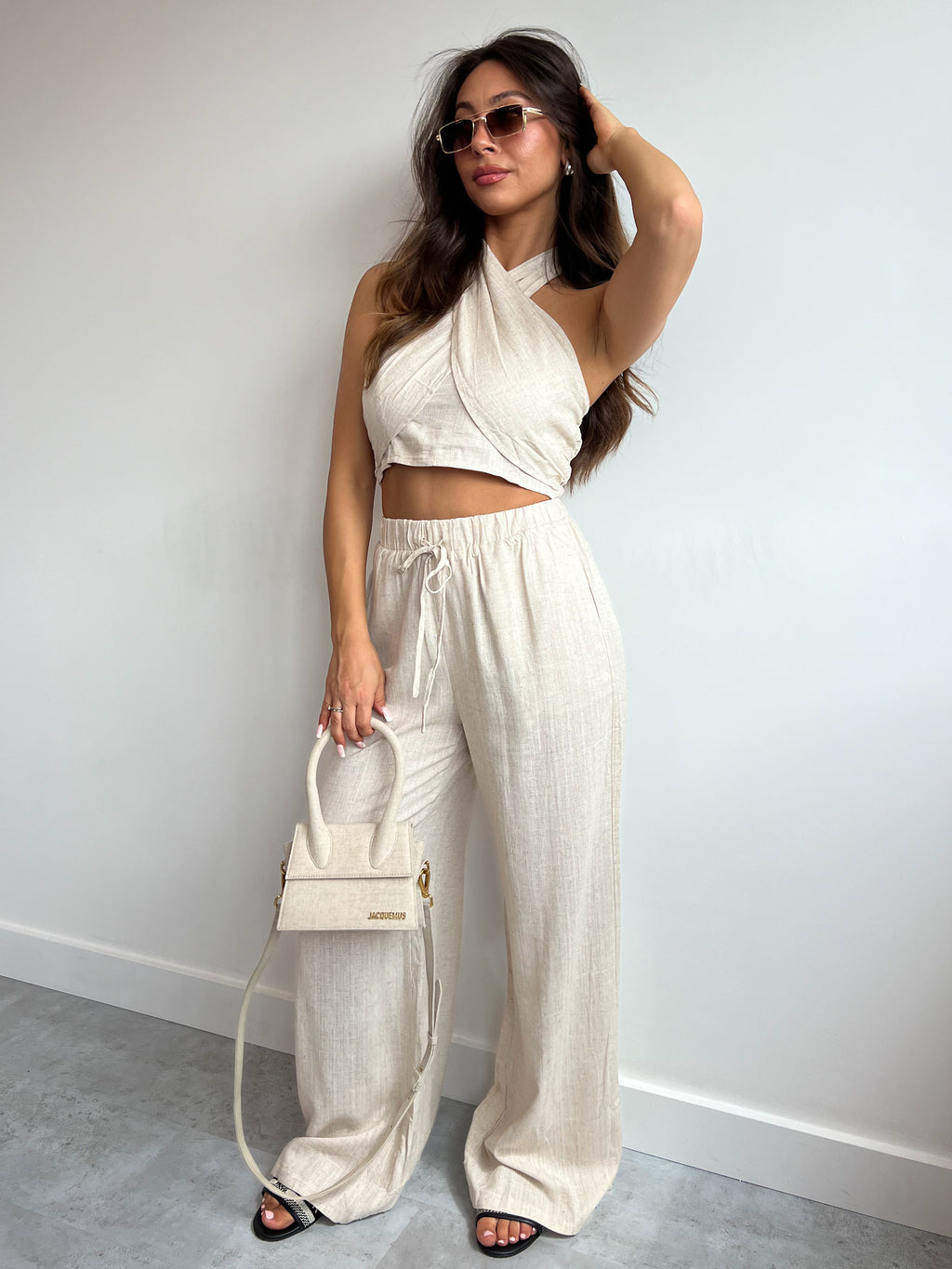 LIMITED EDITION WRAP LINEN TWO PIECE BEIGE