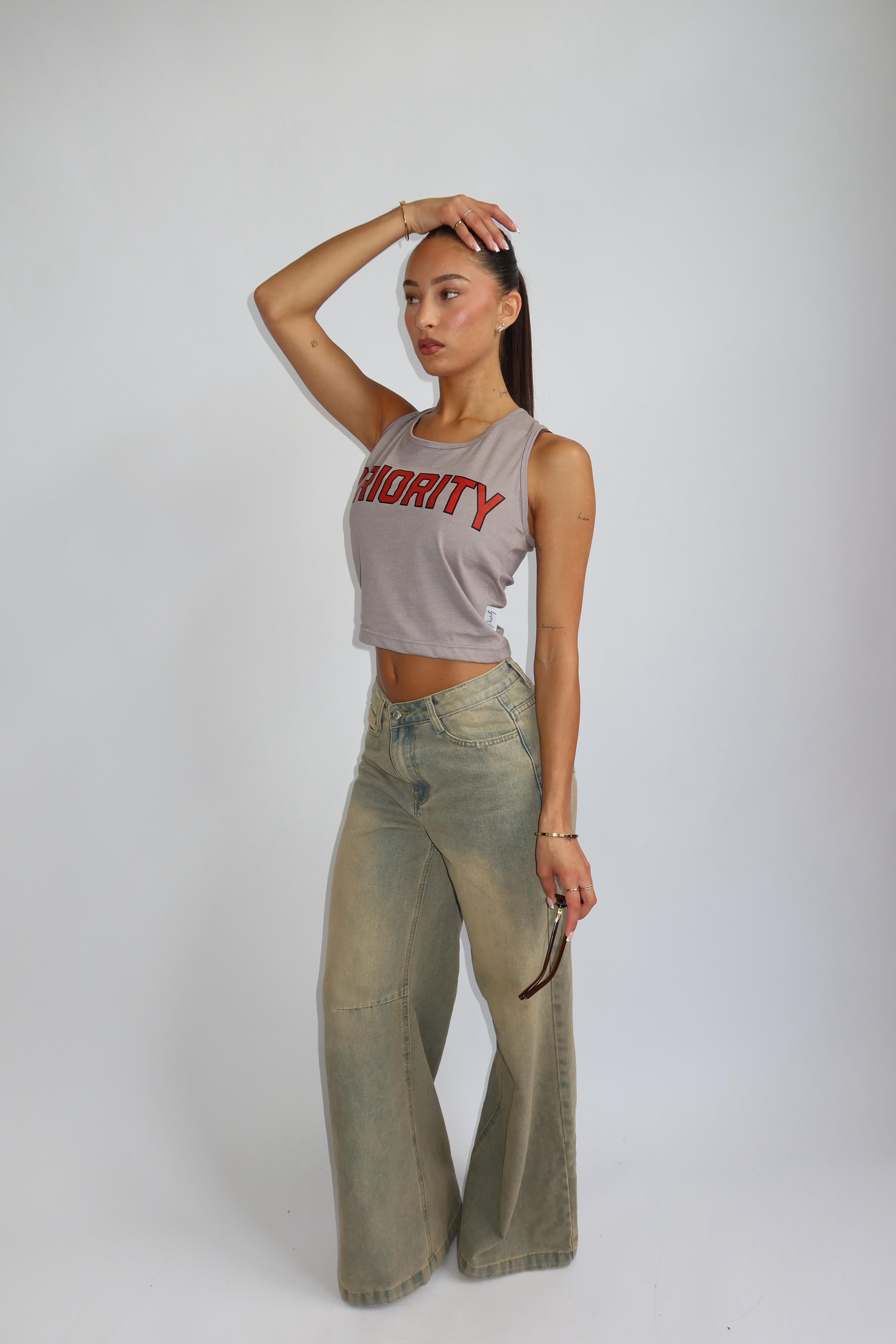 PRIORITY LOOSE TANK TAUPE
