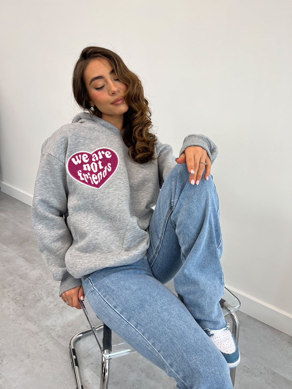 NOT FRIENDS HOODIE GREY/PURPLE