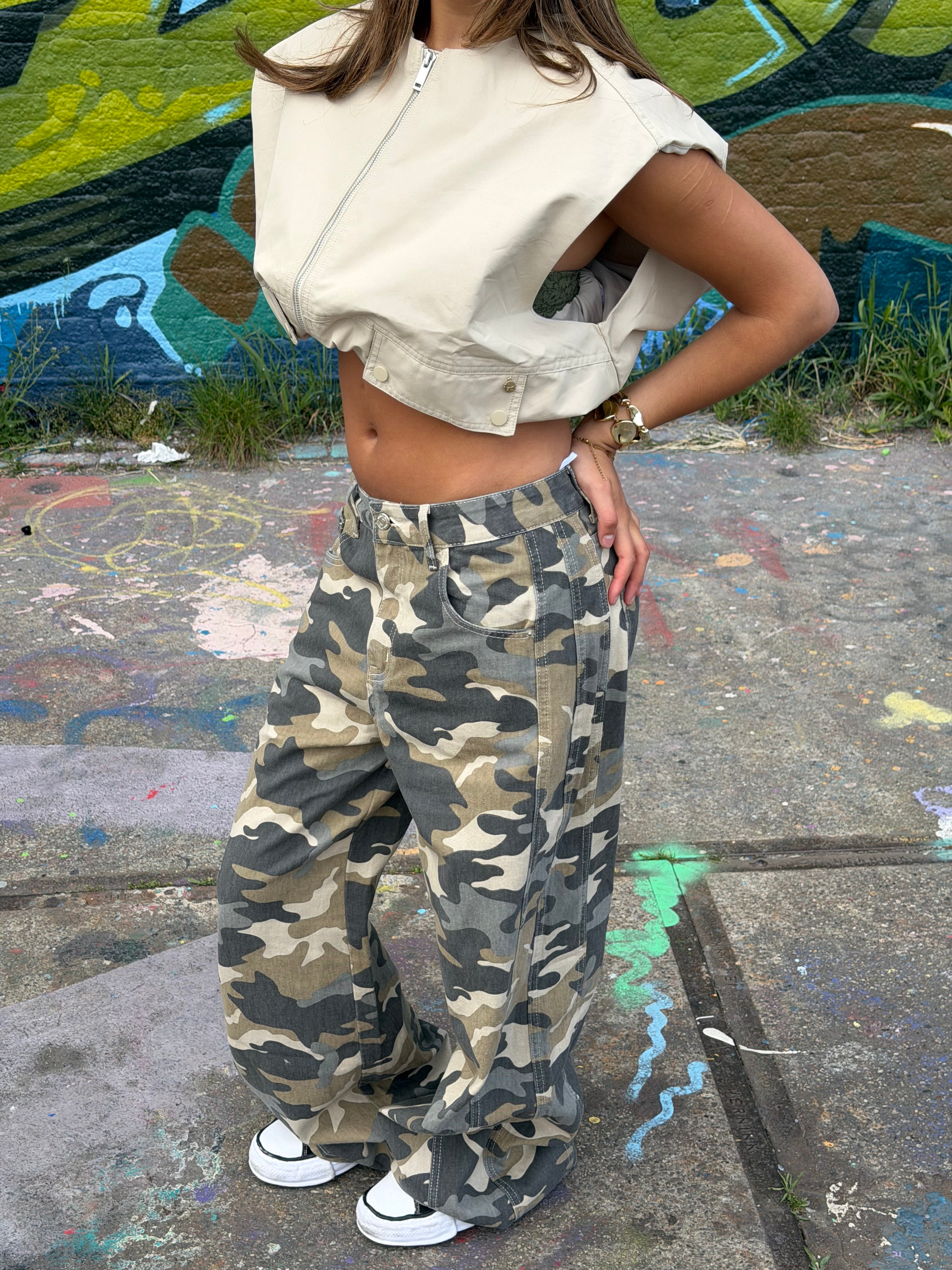 GIGI GREYISH CAMO PANTS