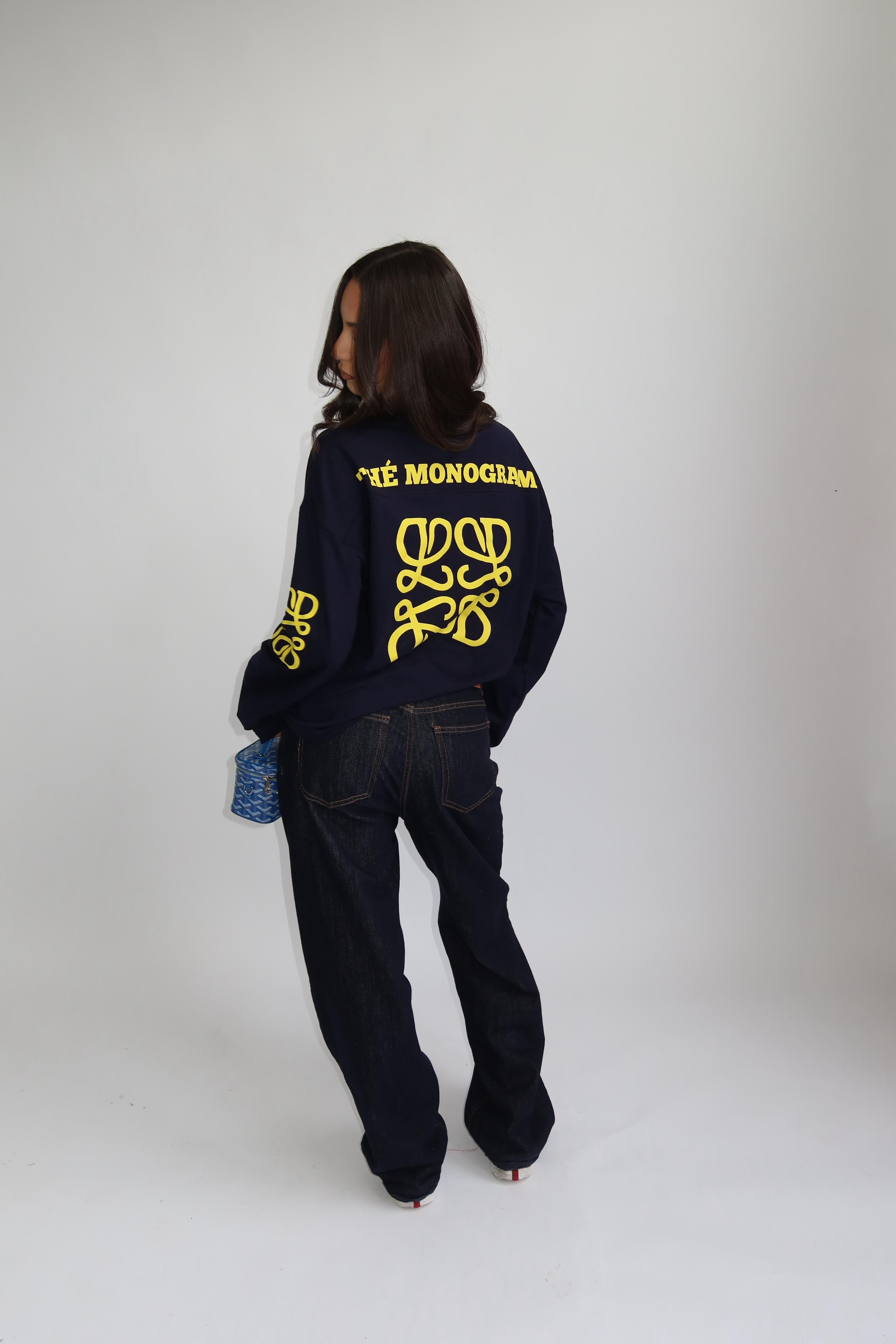 MONOGRAM LONGSLEEVE NAVY/YELLOW