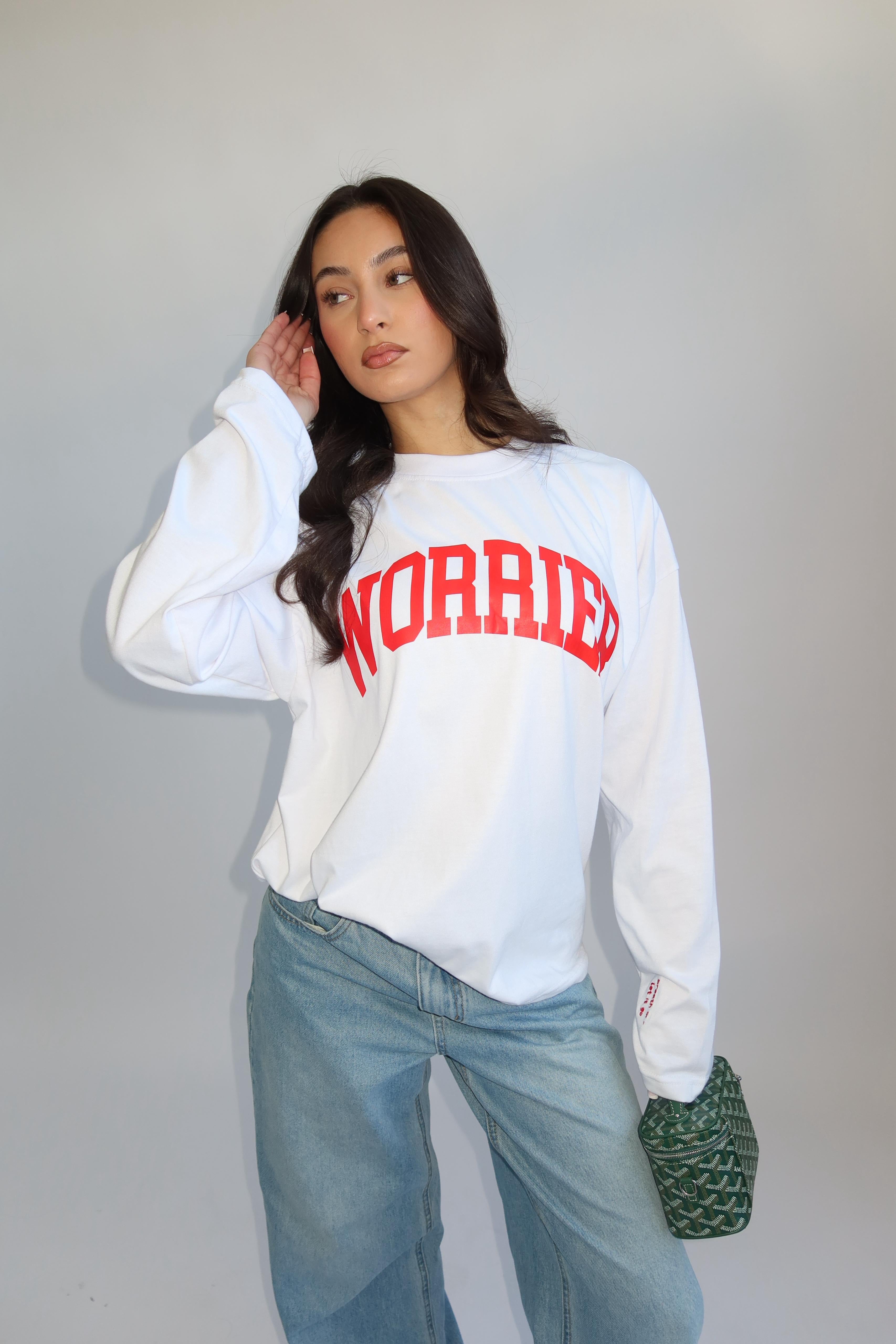 WORRIER LONGSLEEVE WHITE/RED PRE ORDER