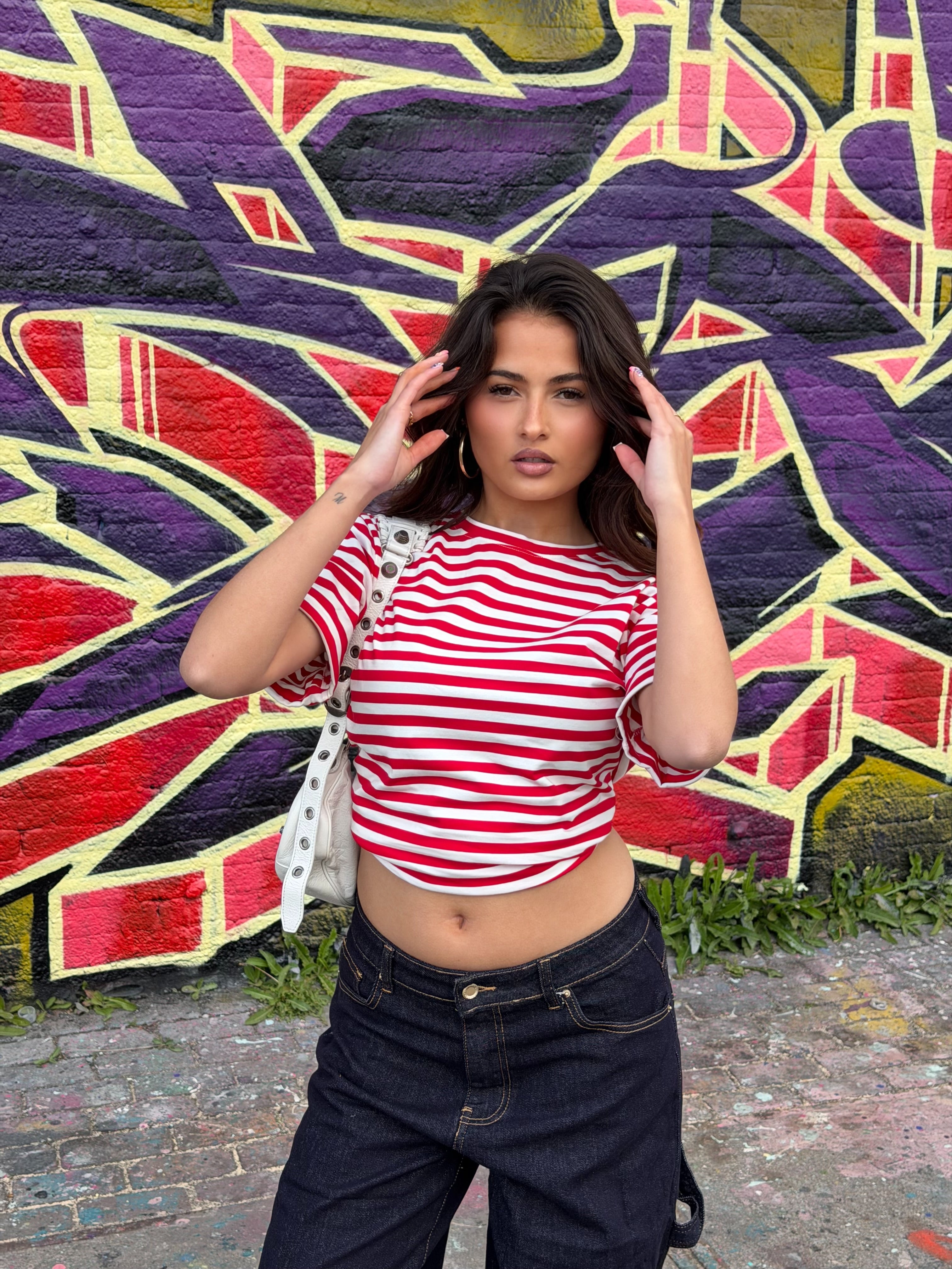 CHIARA TEE RED STRIPE