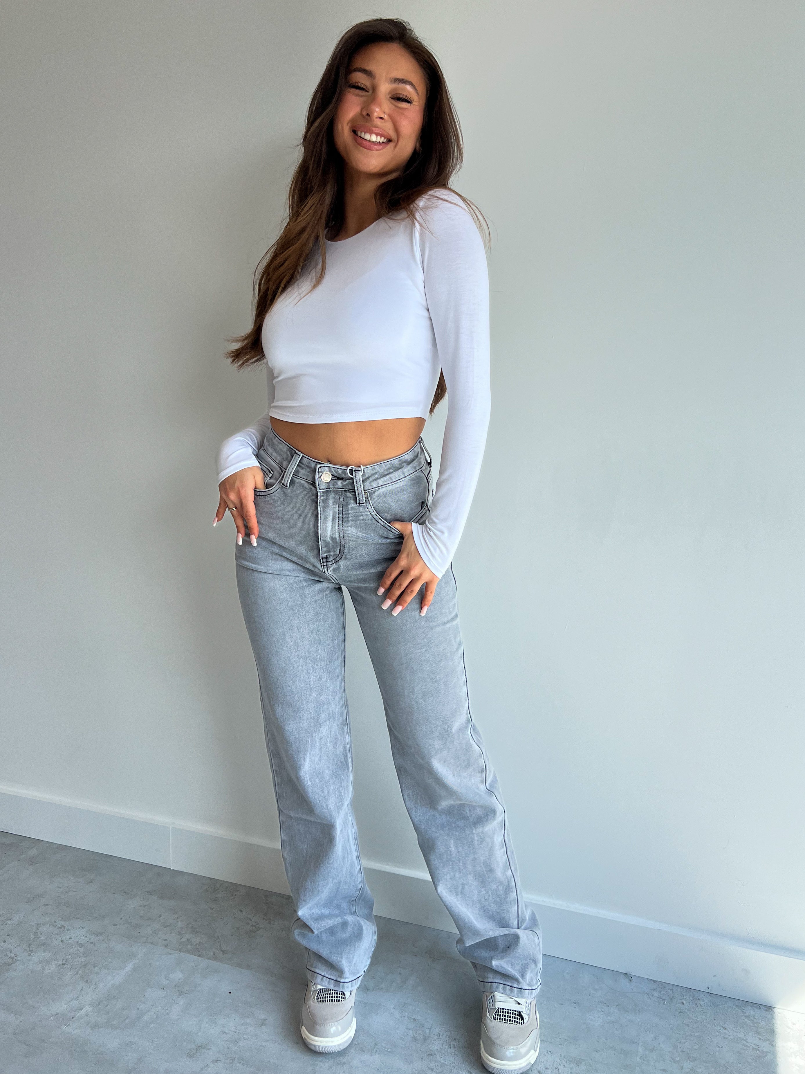 GREY STRETCH STRAIGHT LEG 5293