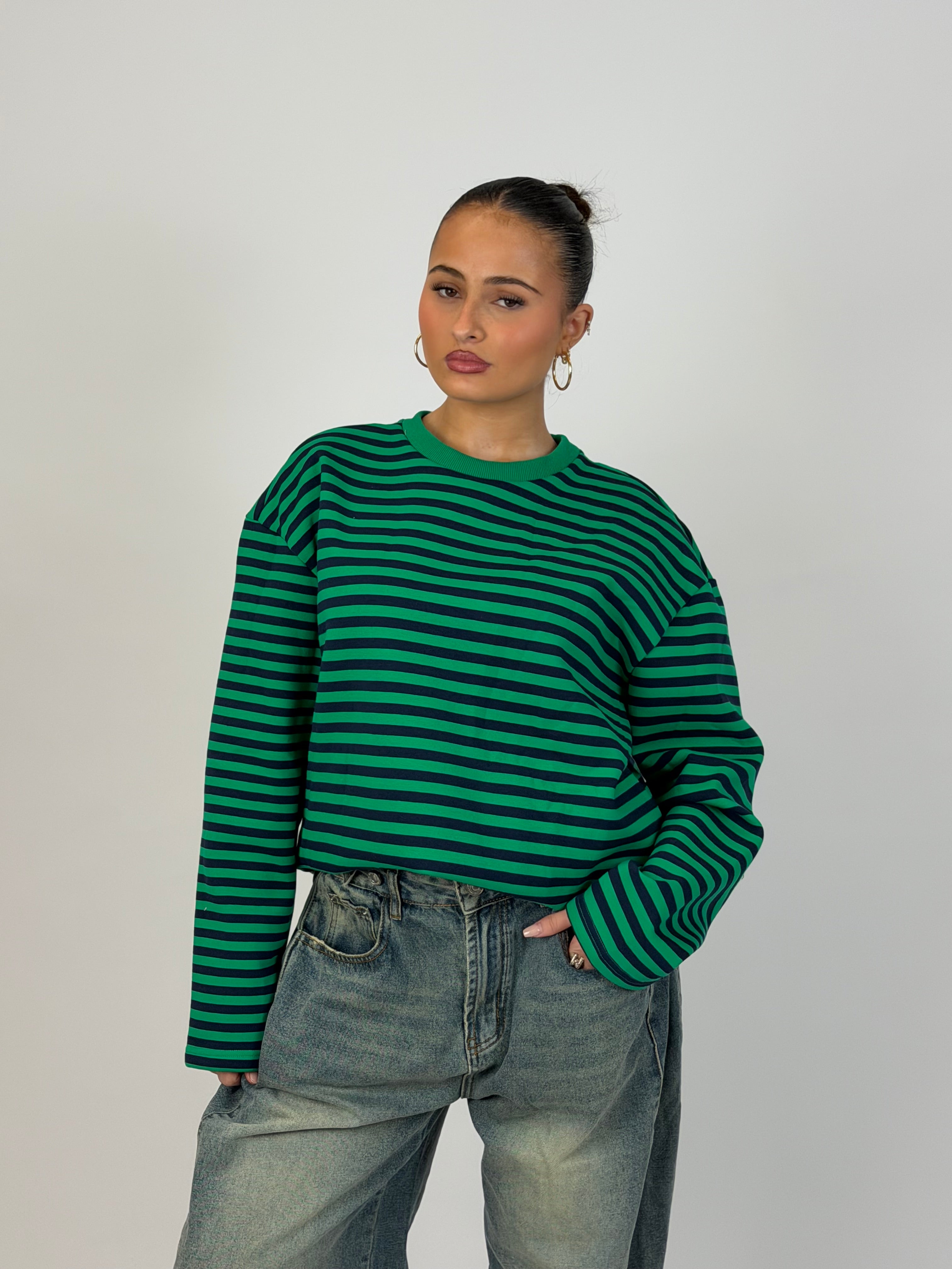 SOFT STRIPED LONGSLEEVE GREEN