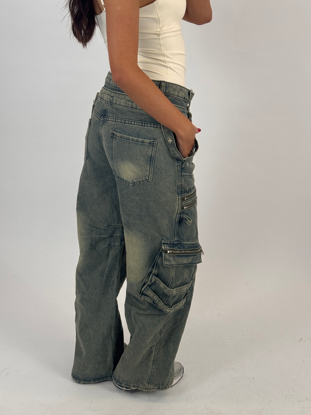 CROSS POCKETS JEANS SIZE S