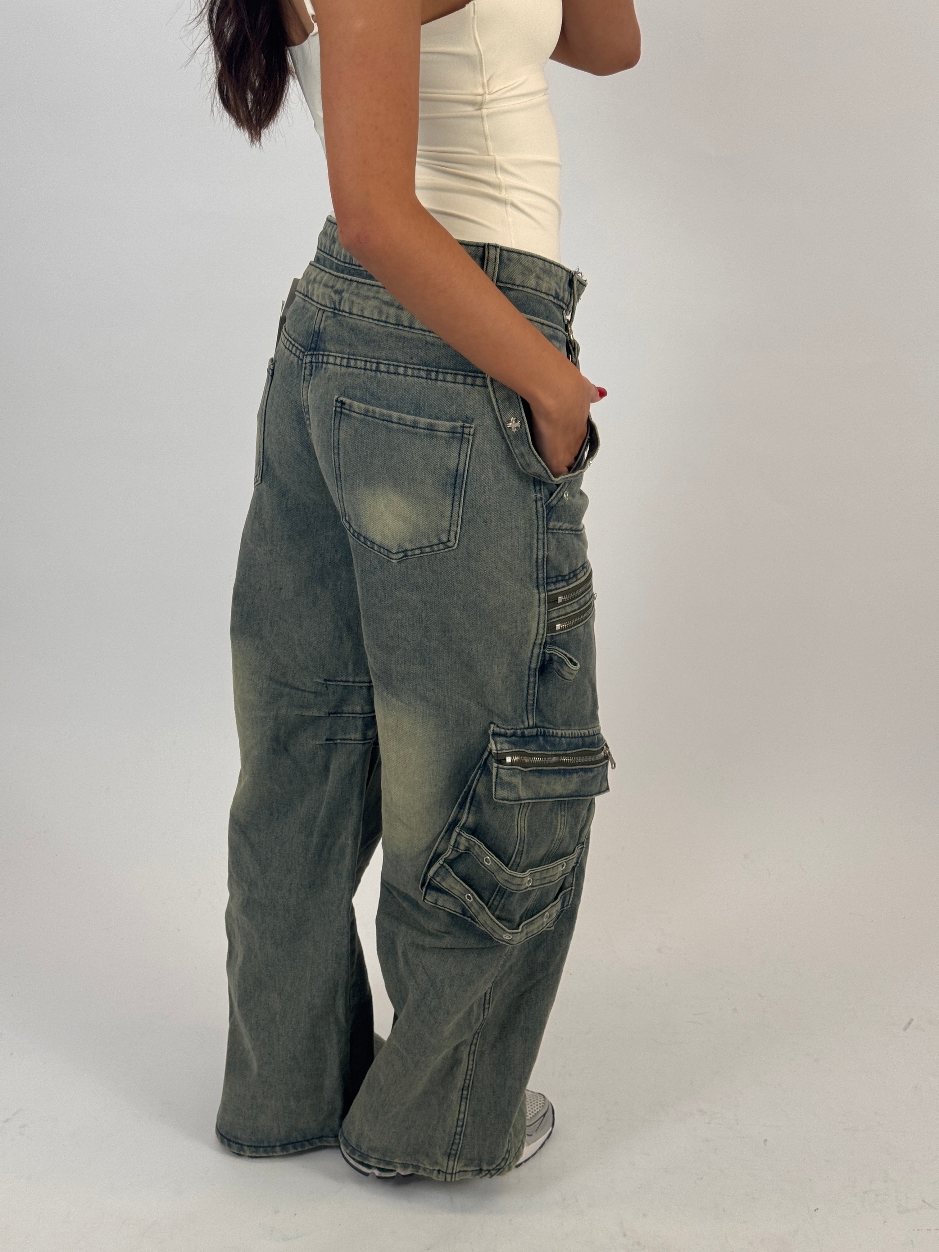 CROSS POCKETS JEANS SIZE S