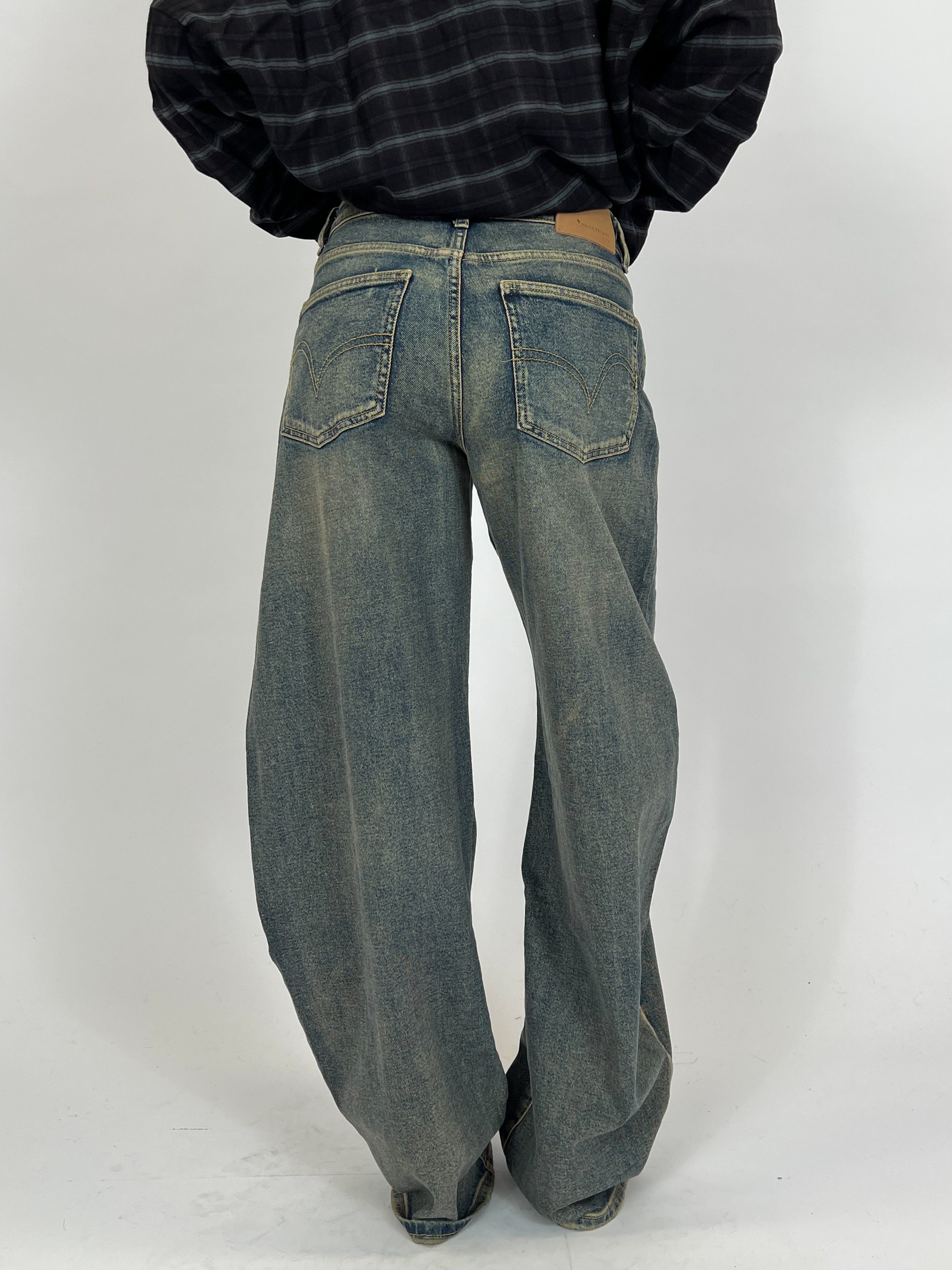 VINTAGE BLUE BARREL STRETCH JEANS