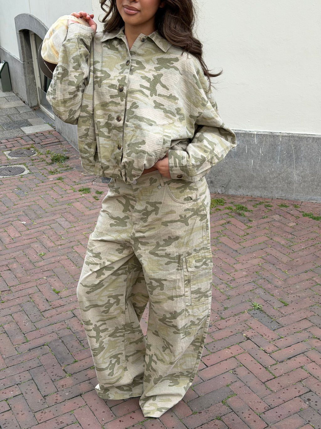 CAMO WASHED JACKET BEIGE