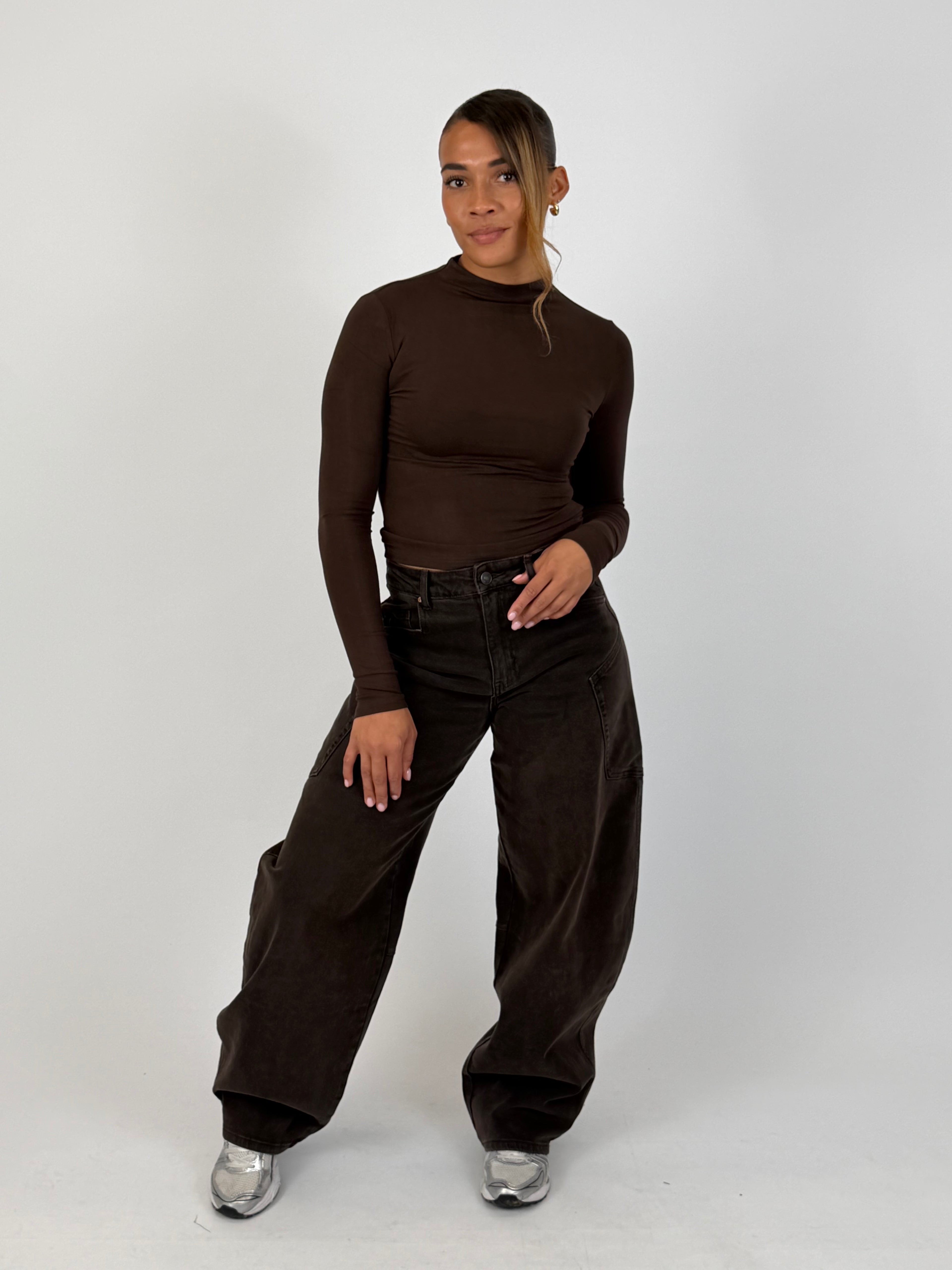 BALLOON FIT STRETCH CARGO CHOCO