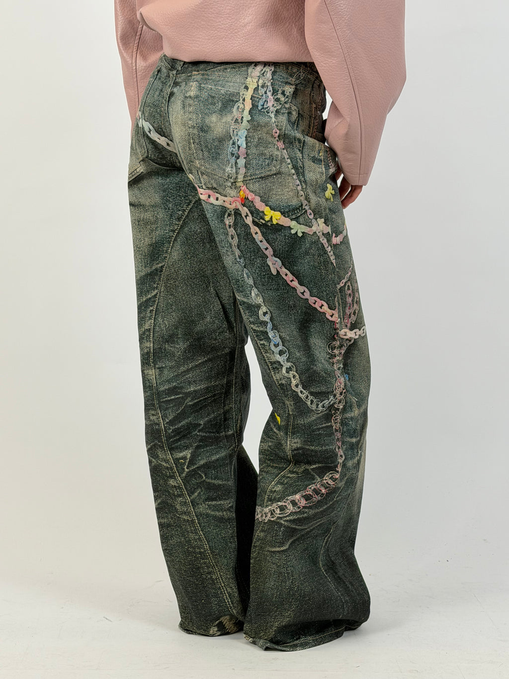 SPECIAL EDITION STRETCH CHAIN JEANS PINK