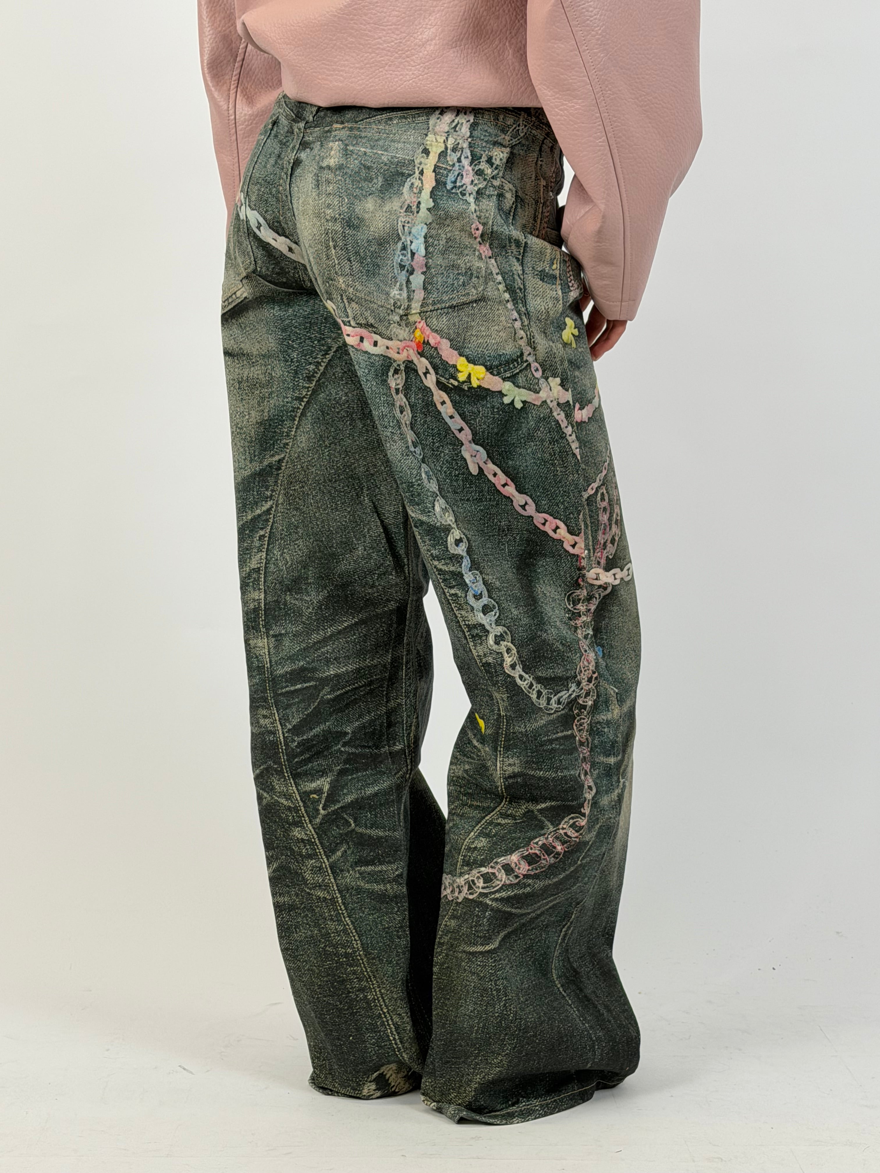 SPECIAL EDITION STRETCH CHAIN JEANS PINK