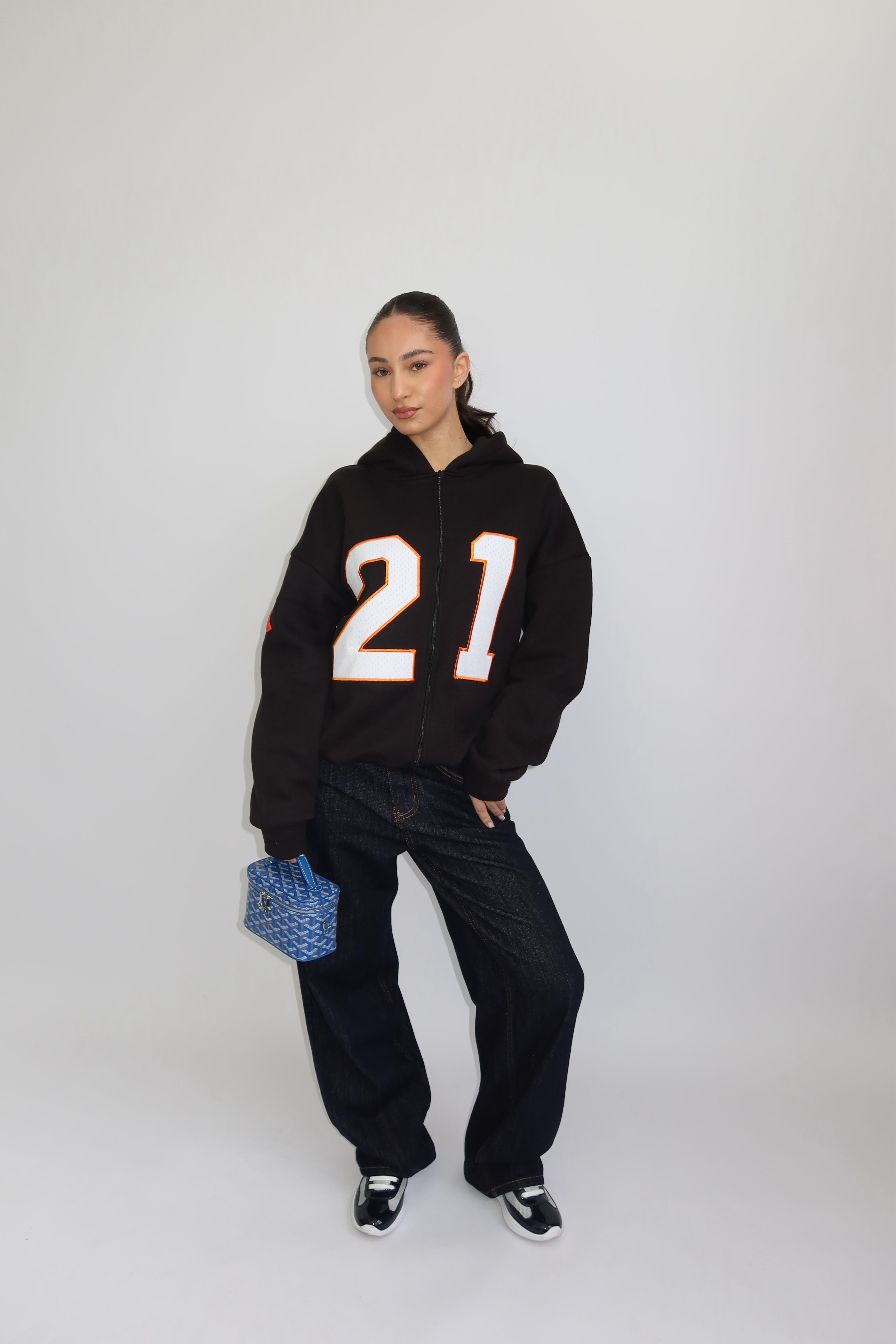 BASEBALL ZIP VEST BLACK/ORANGE