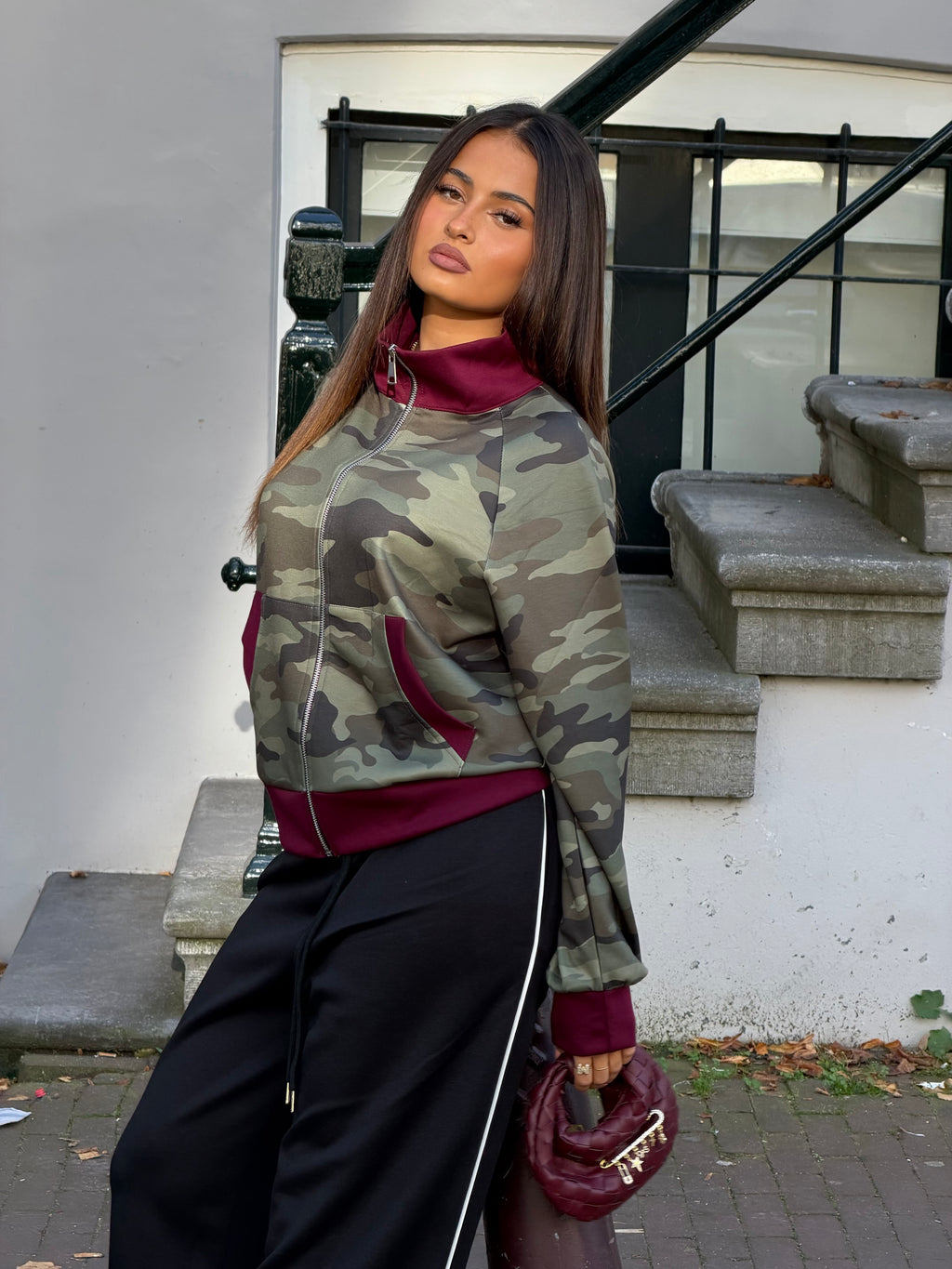 ARMY CARDIGAN BORDEAUX