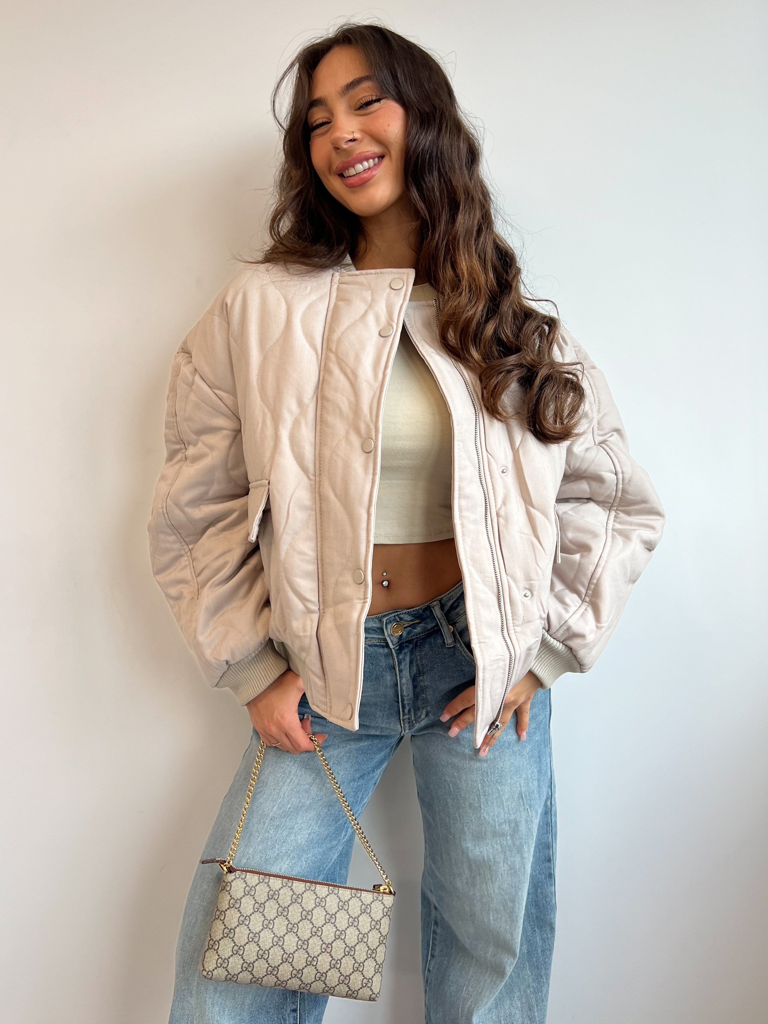 BIBI BOMBER COAT BEIGE