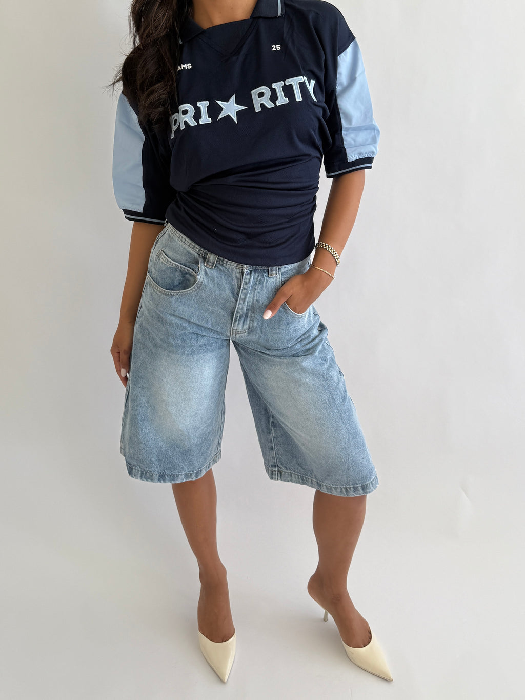 SNATCHED JERSEY NAVY/DENIM