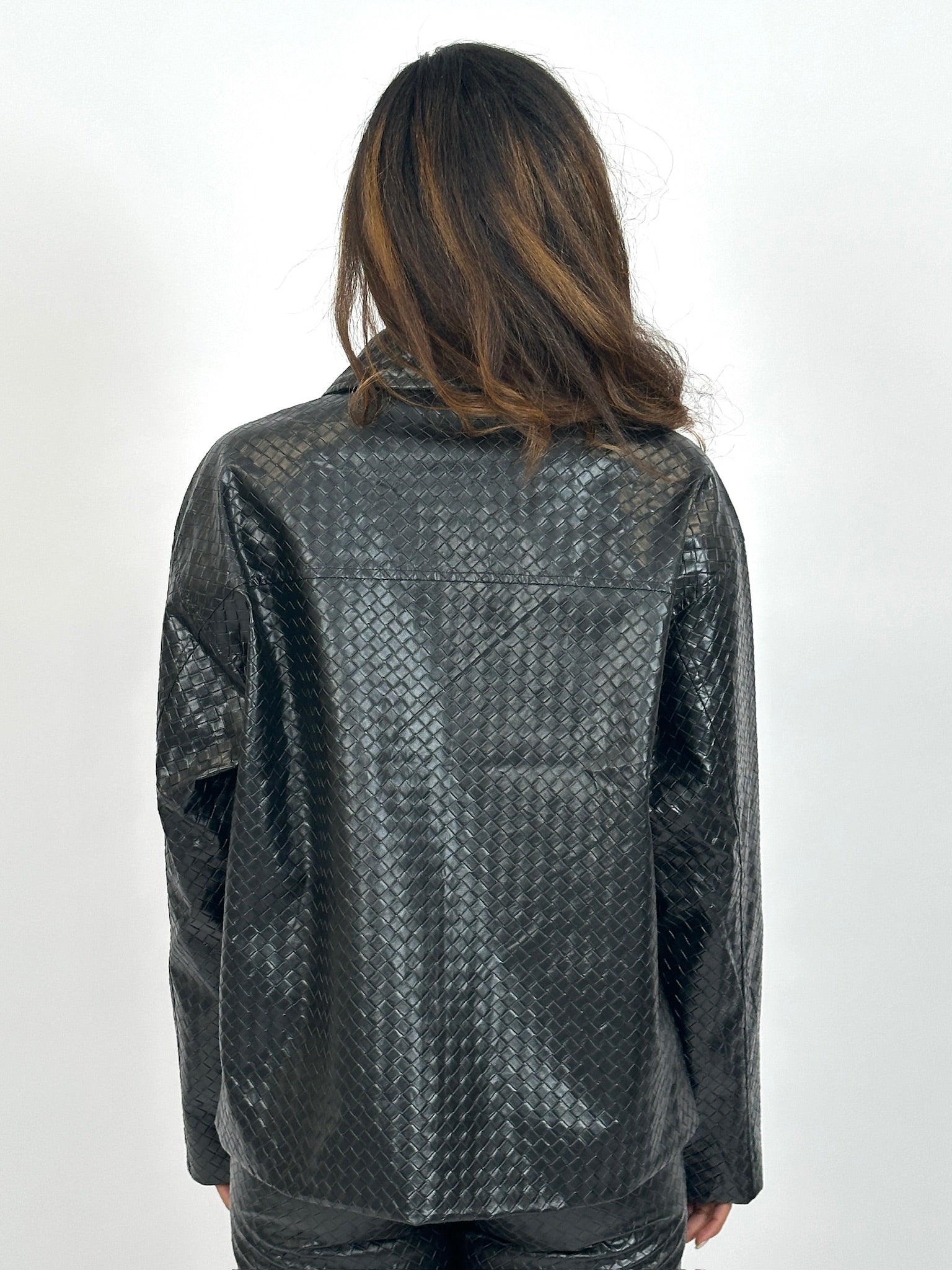 BRAIDED ZIP JACKET BLACK