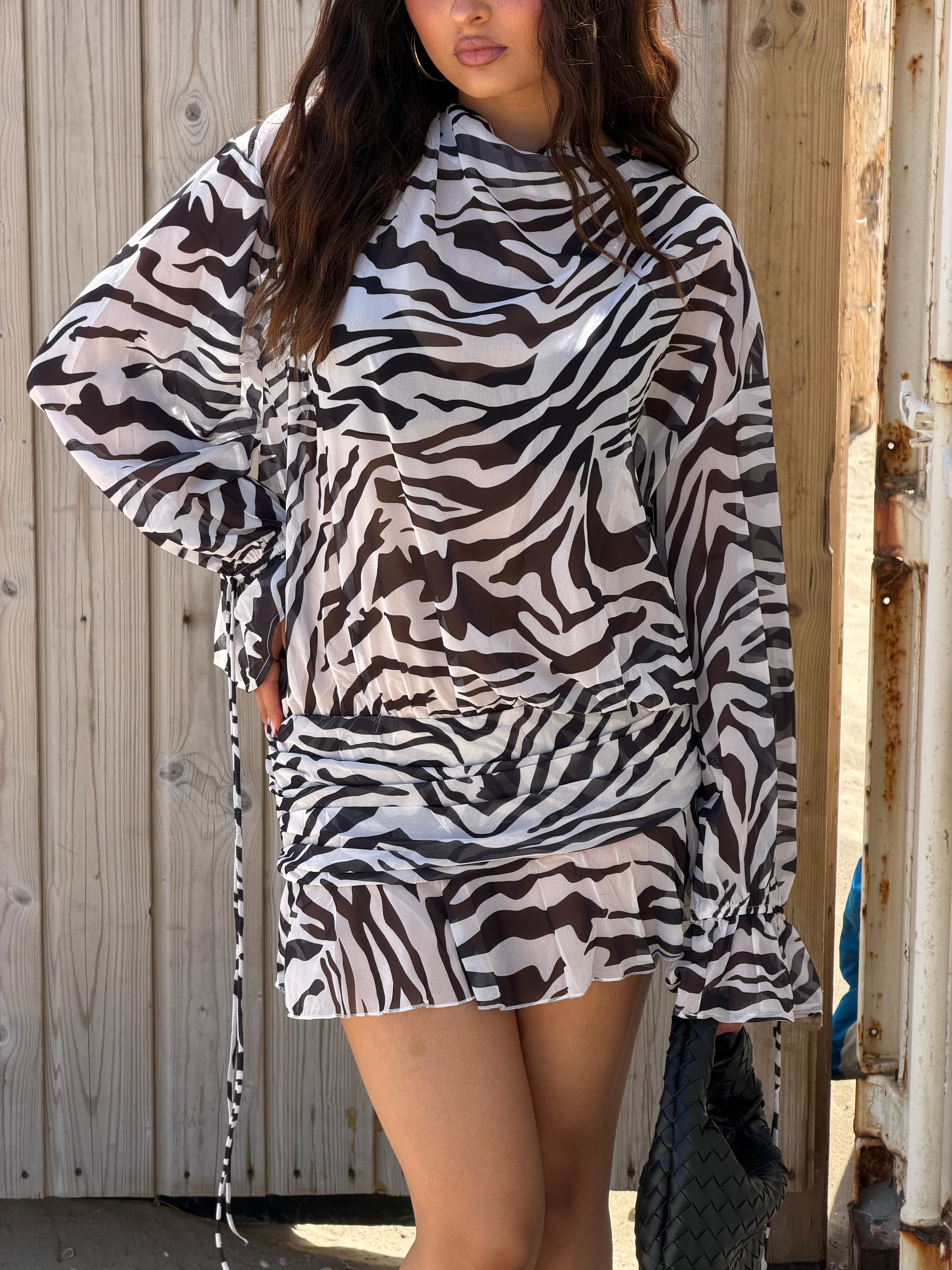ZEBRA OPEN BACK DRESS