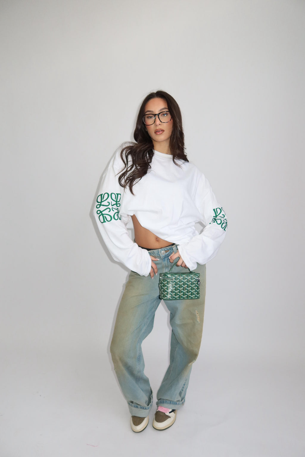 MONOGRAM LONGSLEEVE WHITE/GREEN