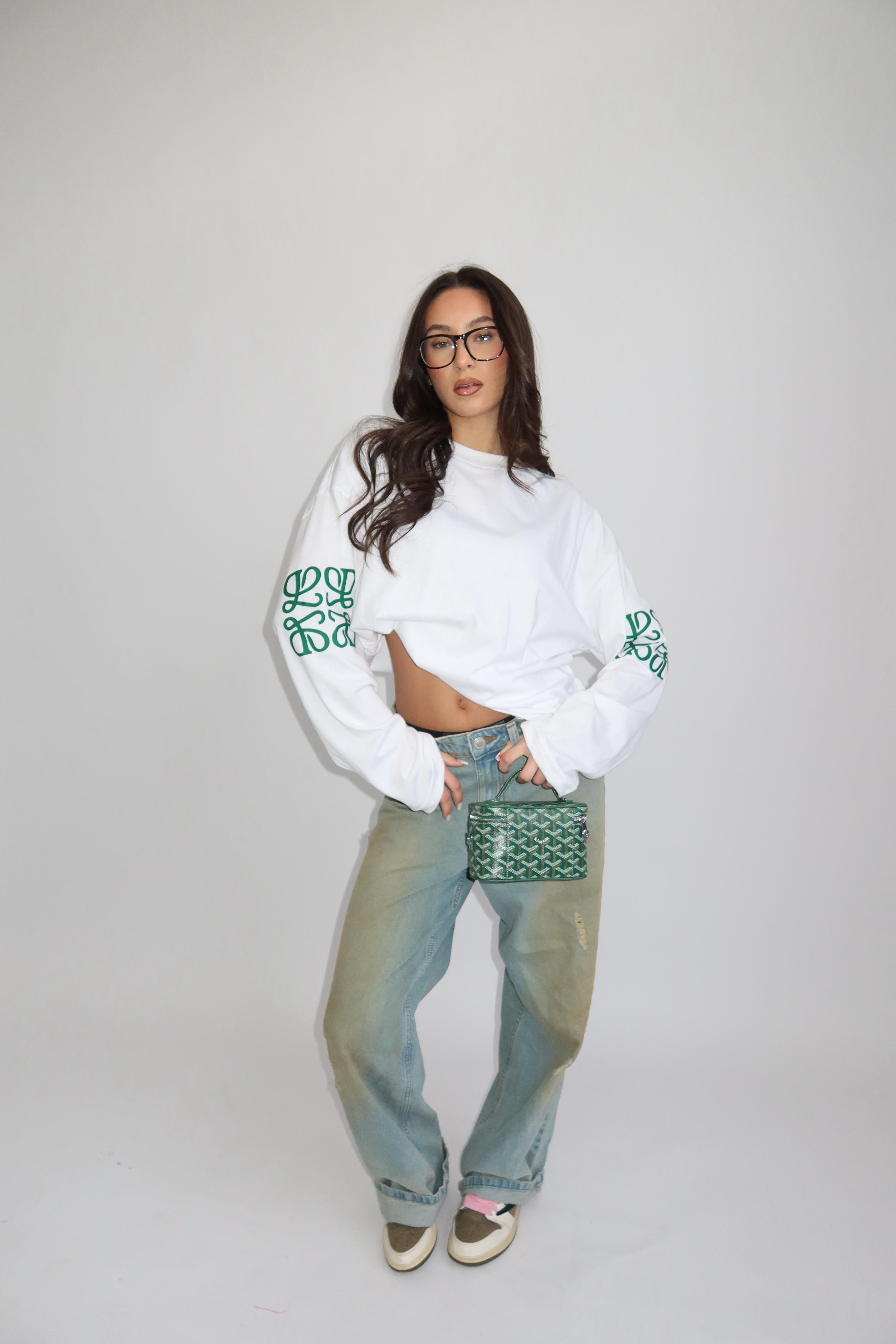 MONOGRAM LONGSLEEVE WHITE/GREEN