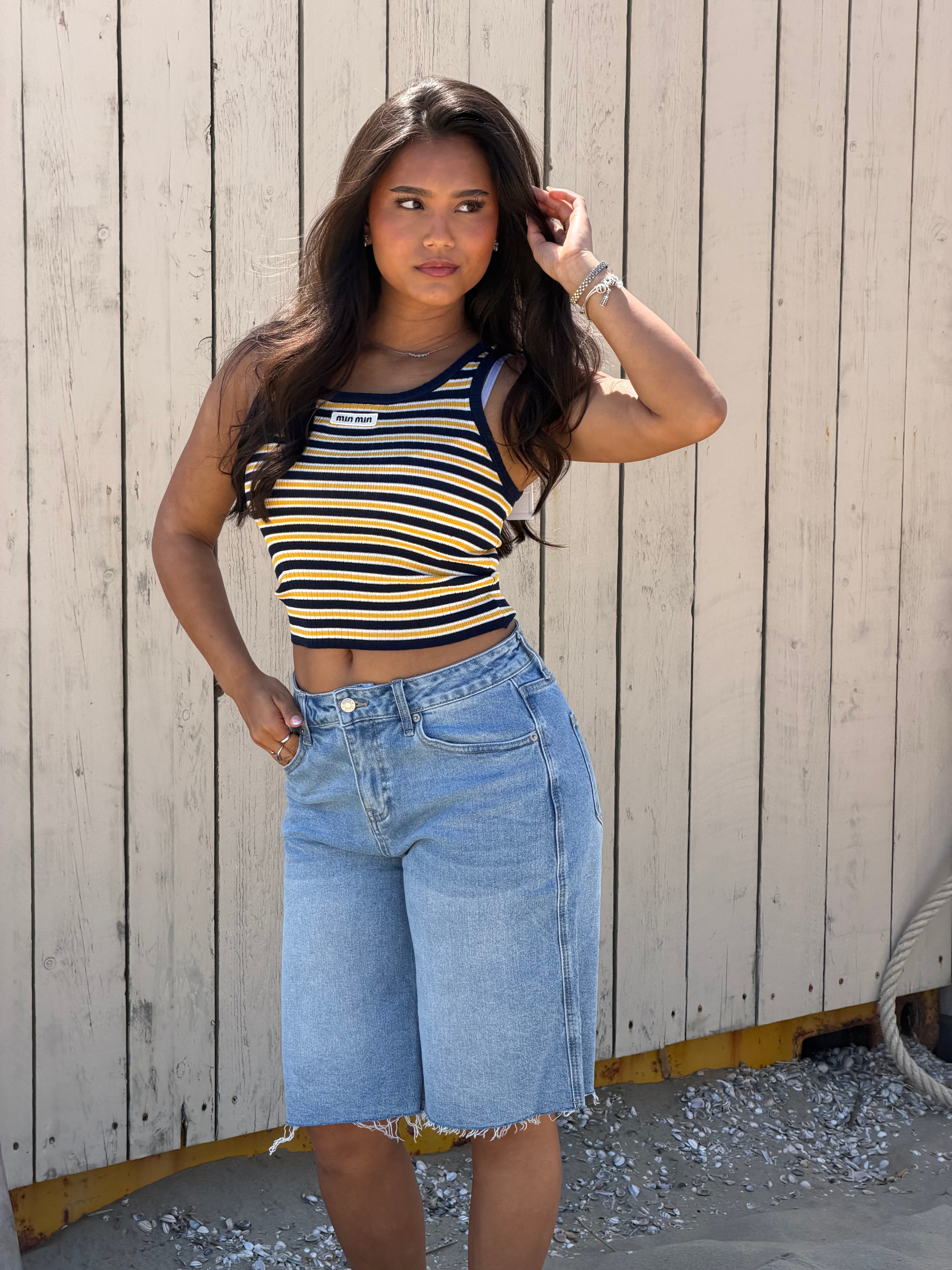 PERFECT STRETCH DENIM JORT