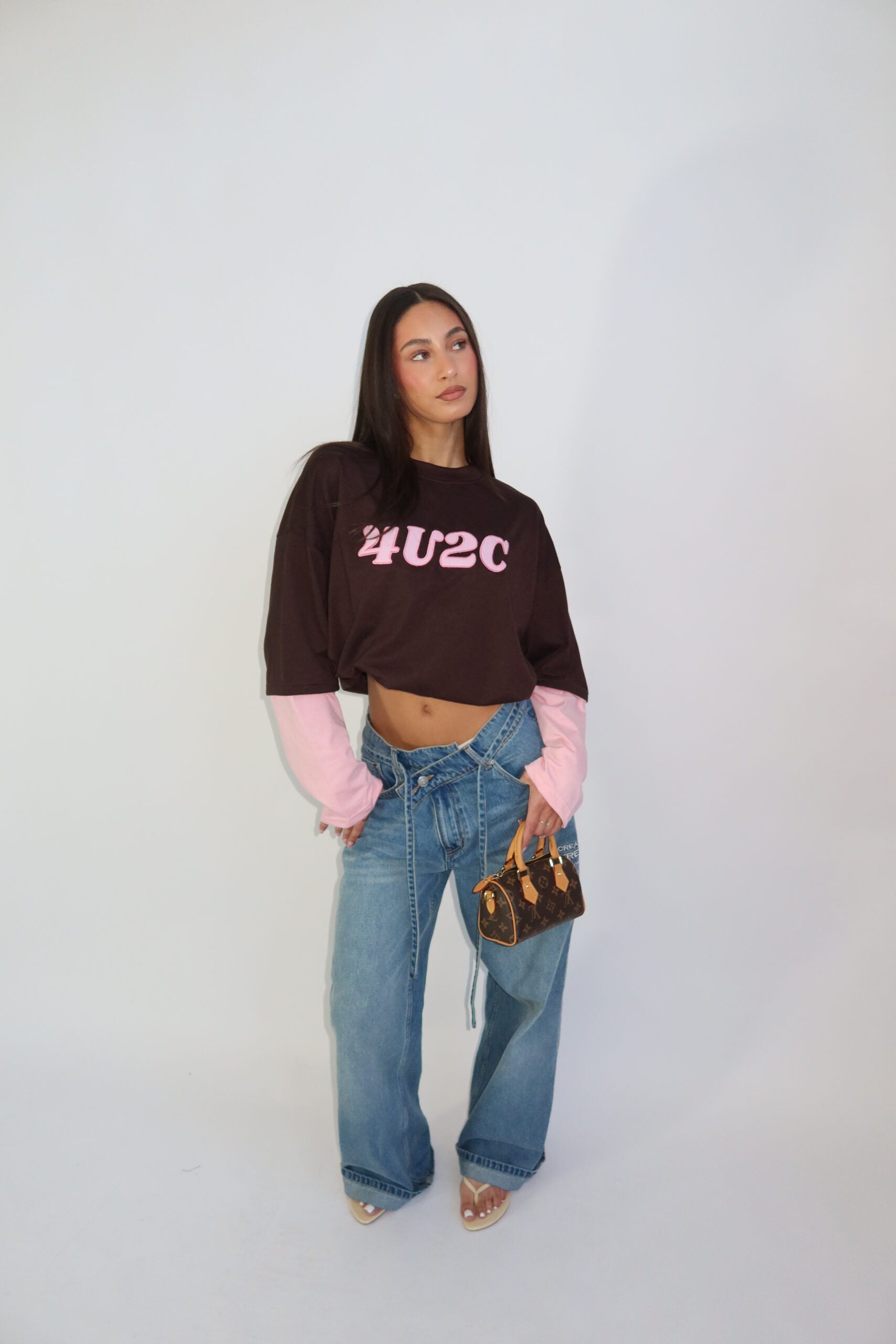 4U2C LONGSLEEVE CHOCO/PINK