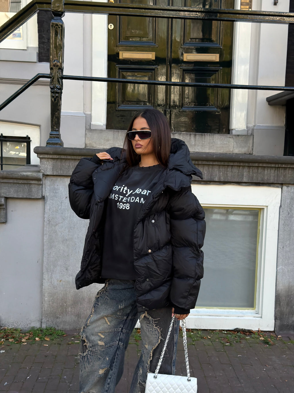 MORGAN MIDI PUFFER BLACK
