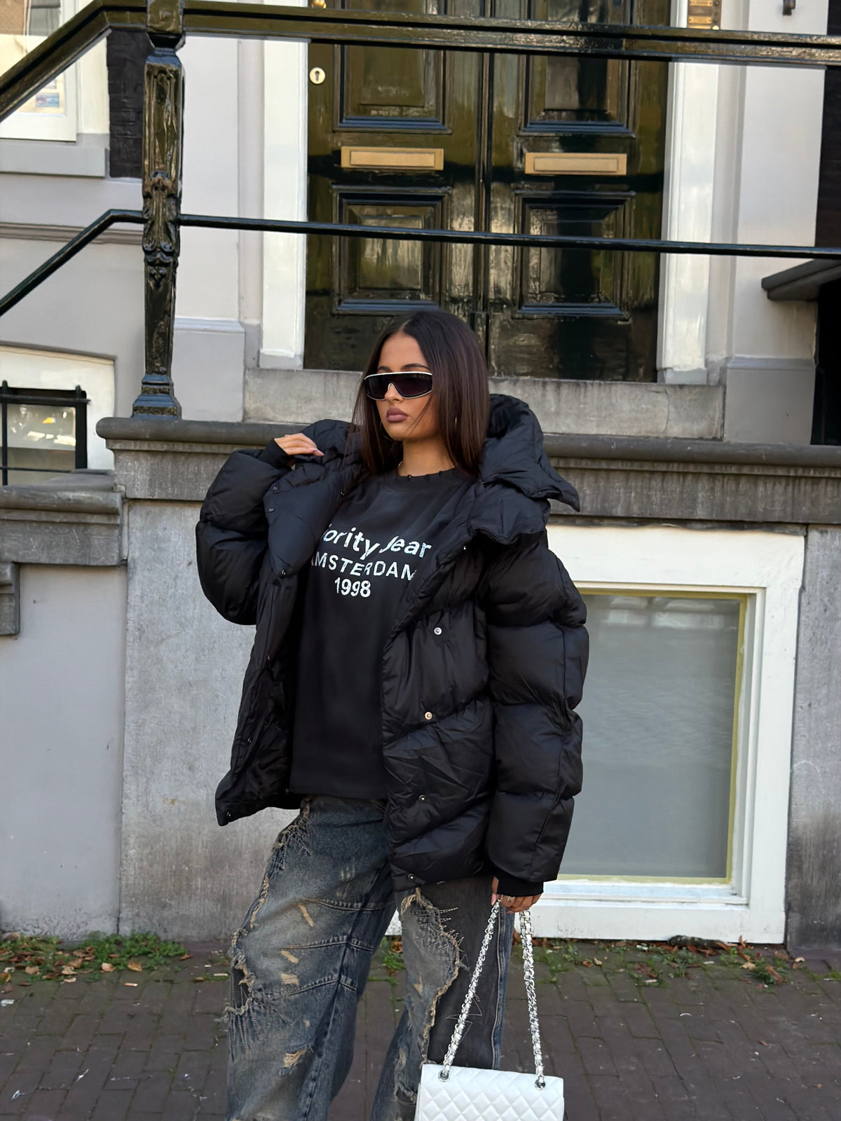 MORGAN MIDI PUFFER BLACK