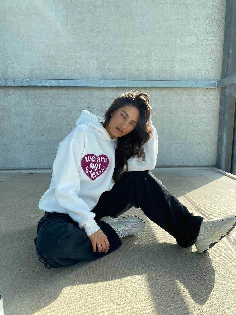 NOT FRIENDS HOODIE WHITE/PURPLE