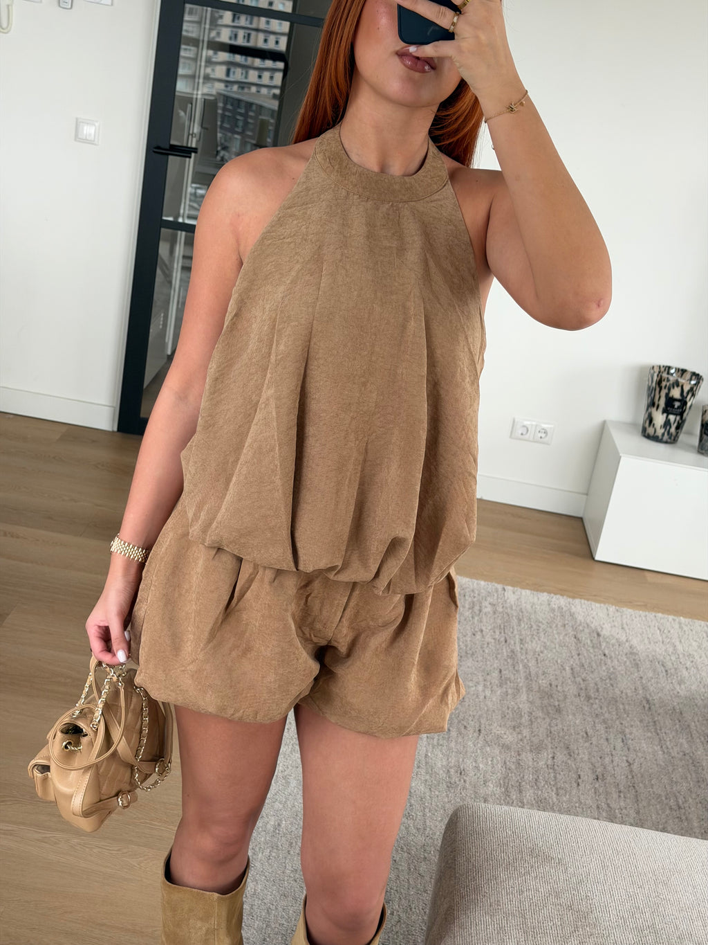 DANE PUFFY SHORT CAMEL