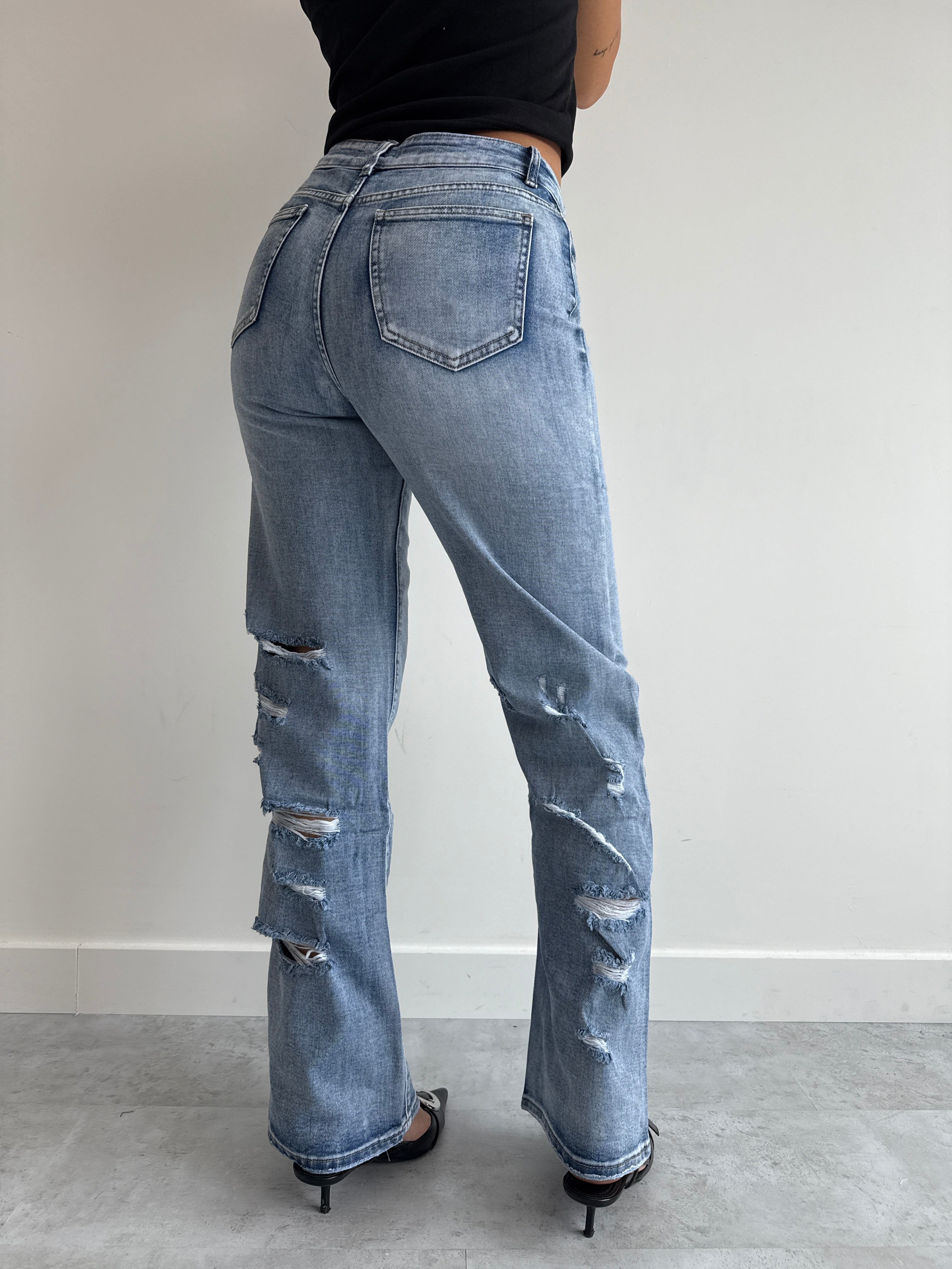 STRETCH BACK RIPS JEANS