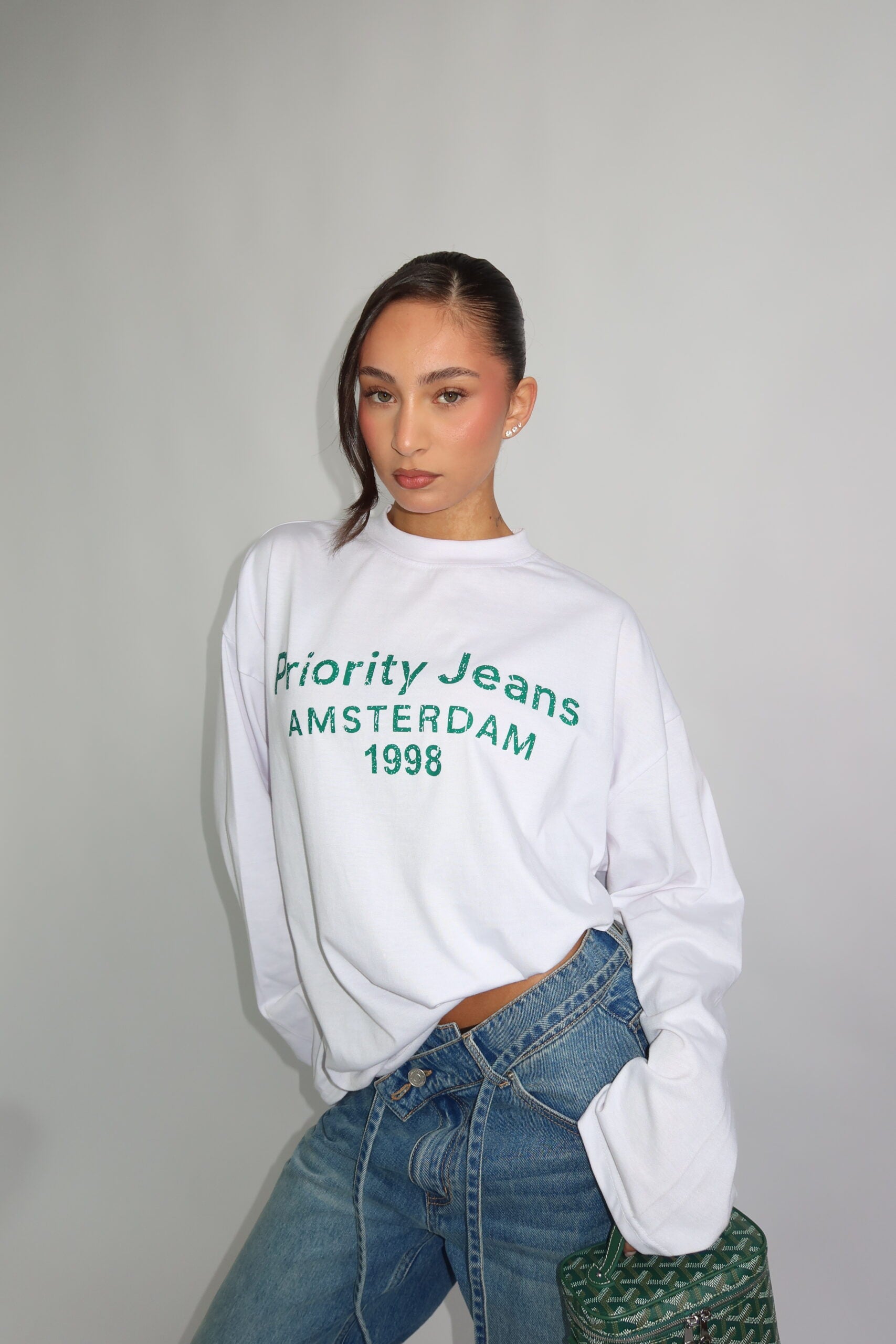 PRIORITY AMSTERDAM LONGSLEEVE WHITE/GREEN