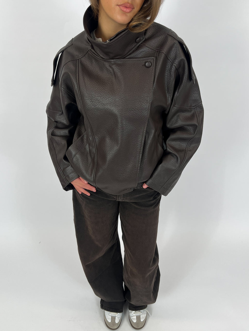 LAURENT CHOCO LEATHER JACKET