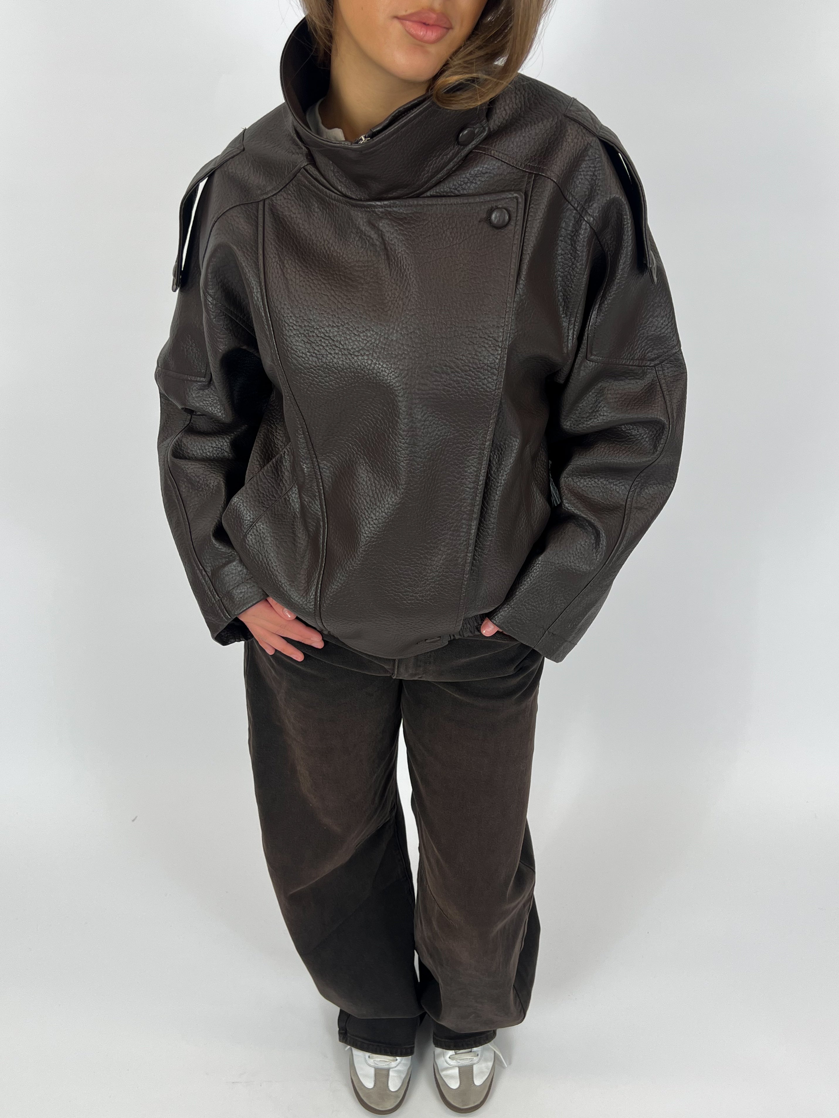 LAURENT CHOCO LEATHER JACKET