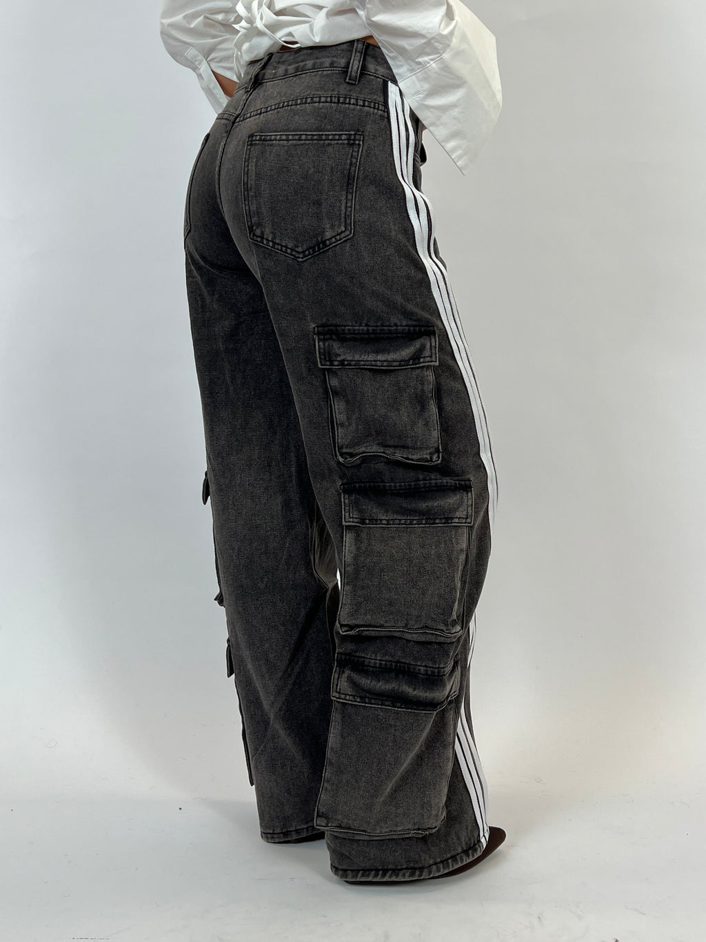 STRIPES CARGO DENIM GREY