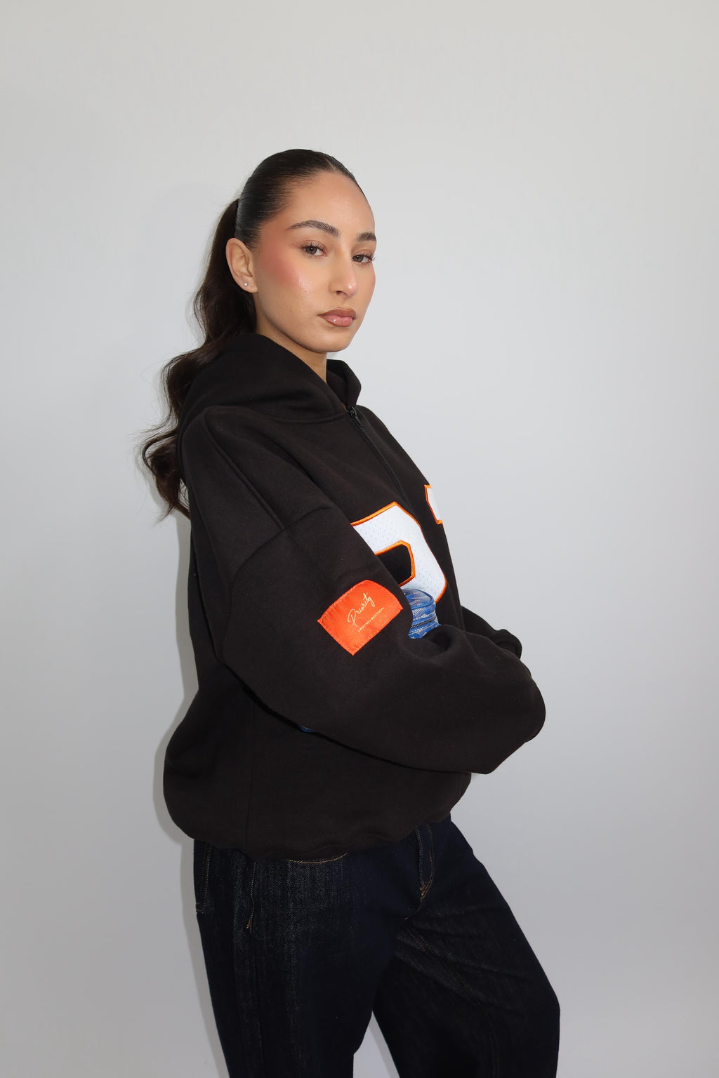 BASEBALL ZIP VEST BLACK/ORANGE