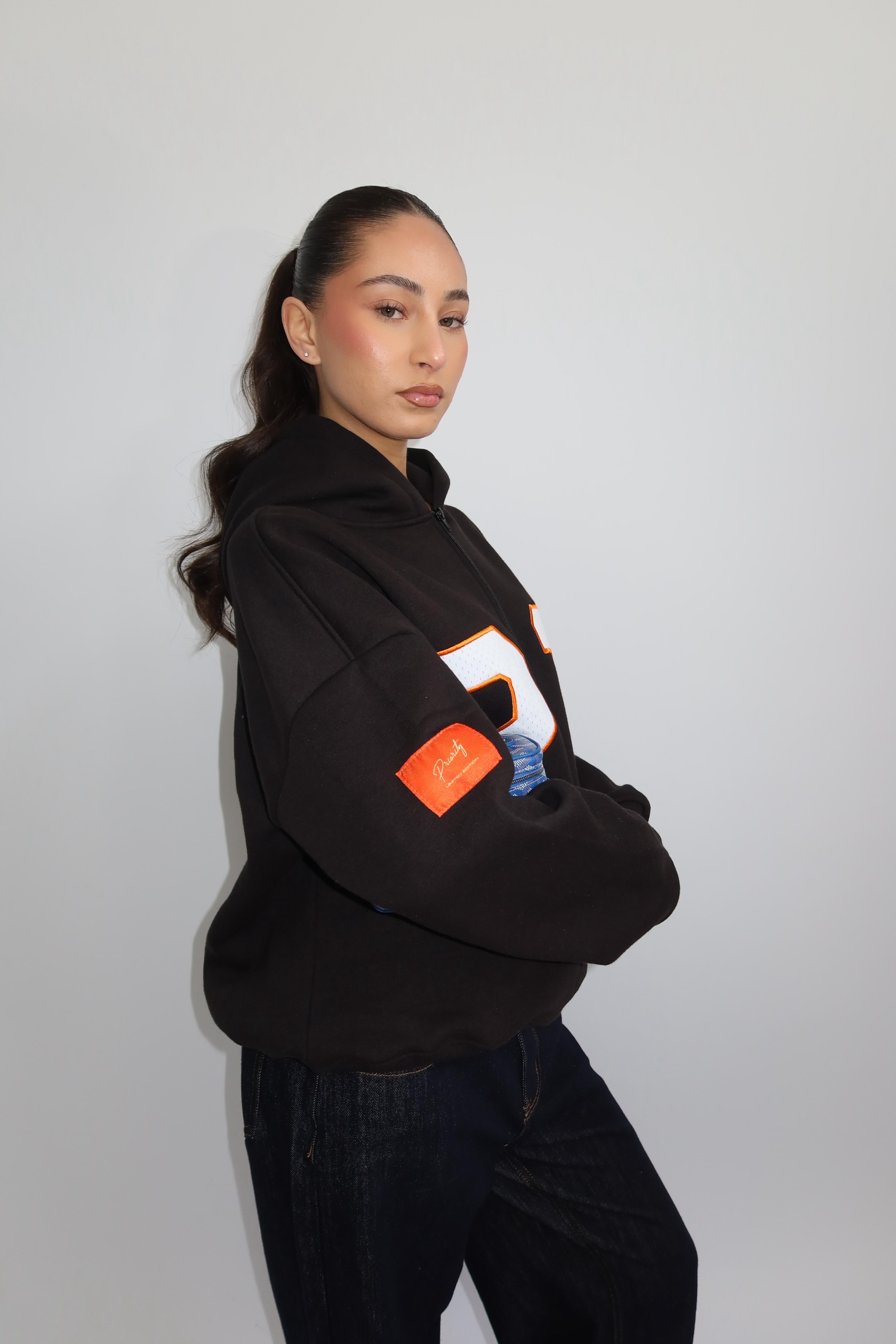 BASEBALL ZIP VEST BLACK/ORANGE