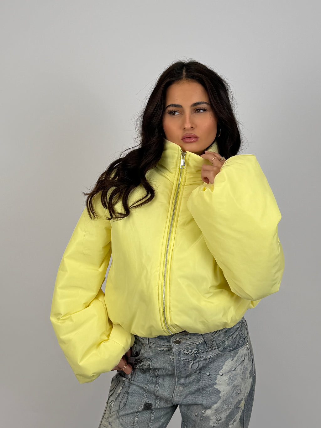 PUFFY BOMBER COAT YELLOW