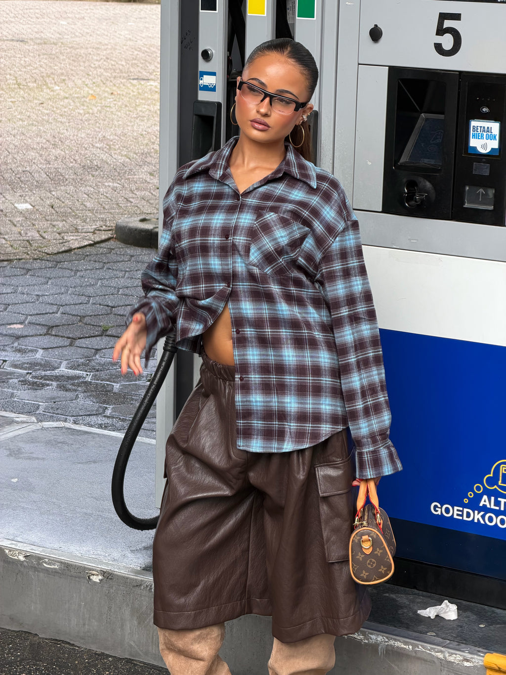 FLANNEL BLUE/CHOCO