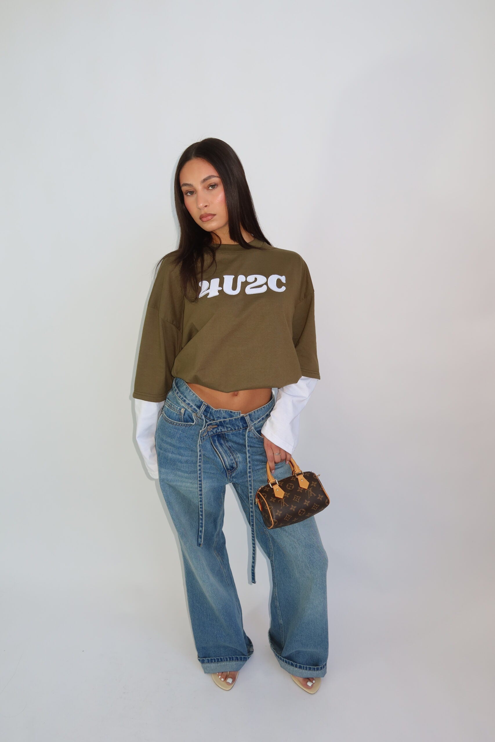 4U2C LONGSLEEVE ARMY/WHITE