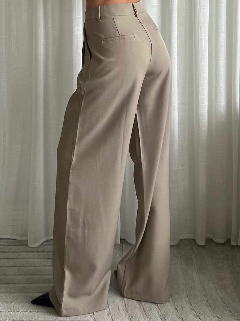 PERFECT MID WAIST PANTALON TAUPE