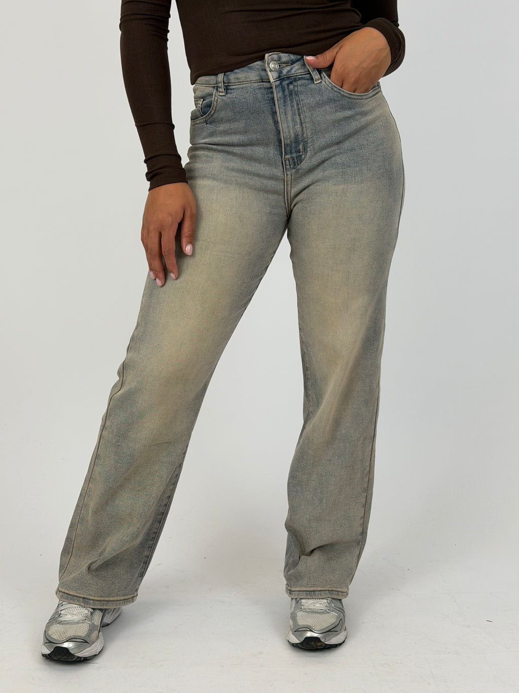 HANNAH STRETCH WIDE LEG BEIGE VINTAGE H973