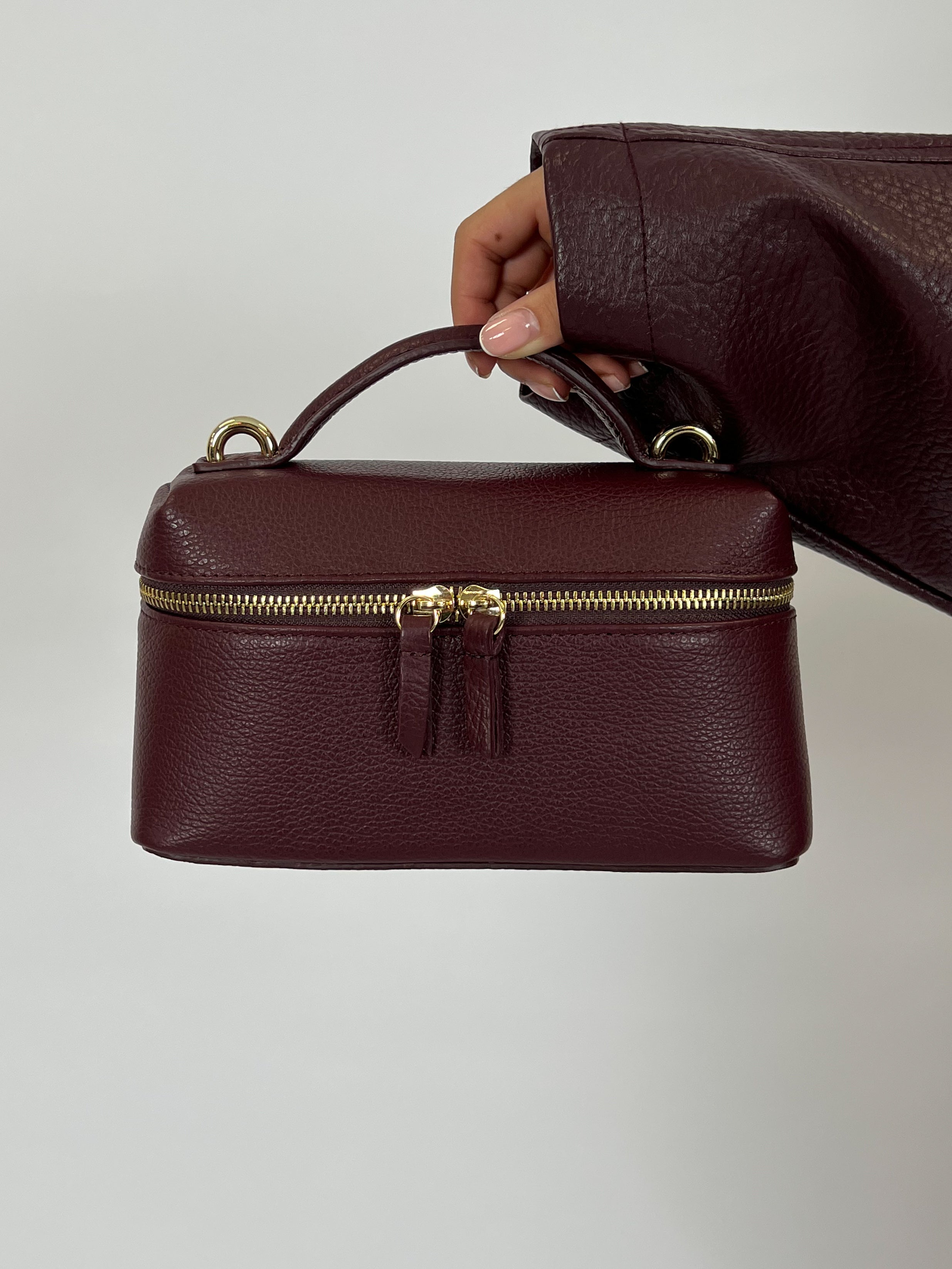 MILA REAL LEATHER BAG BORDEAUX
