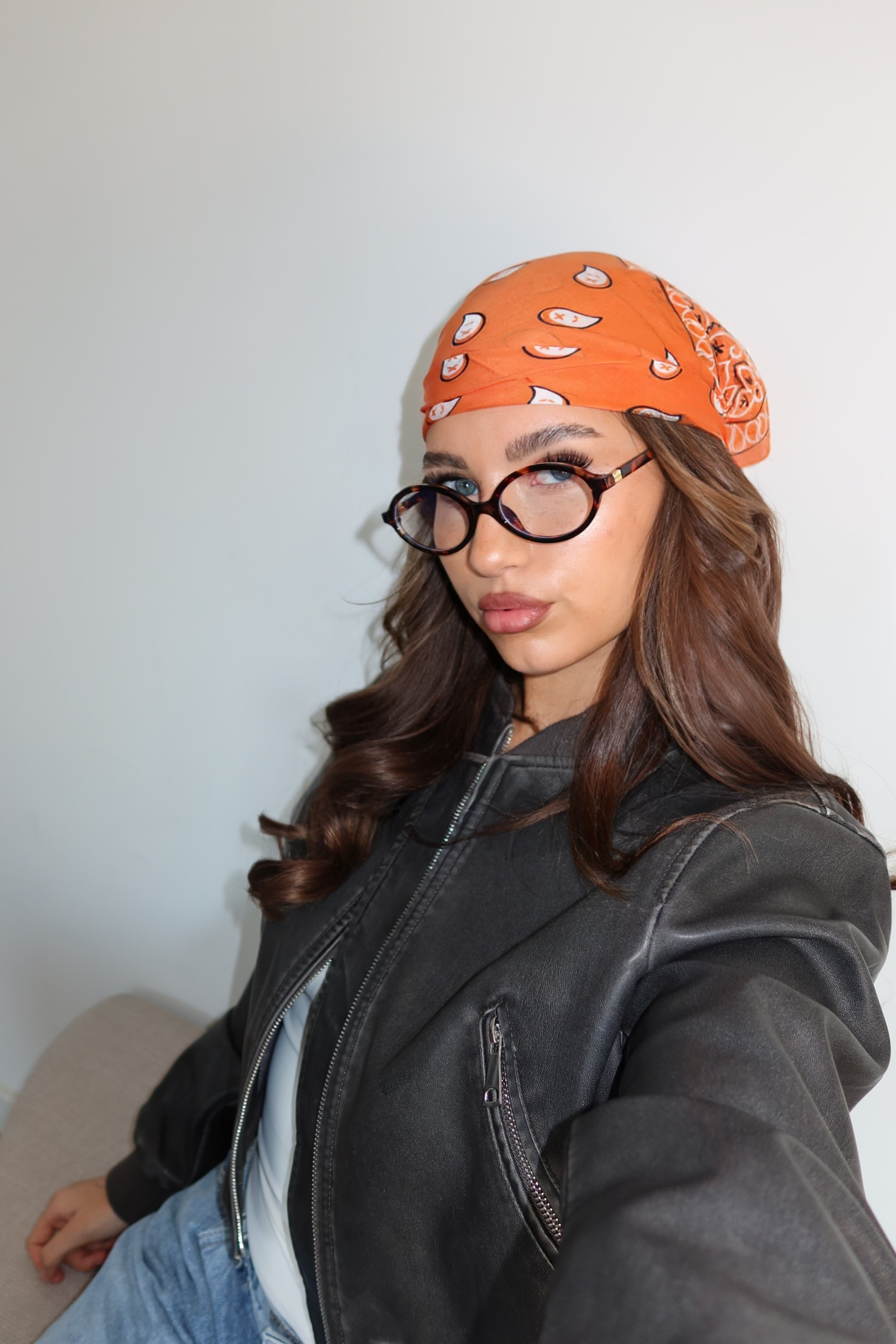 MULTIFUNCTIONAL PAISLEY PRINT SCARF ORANGE