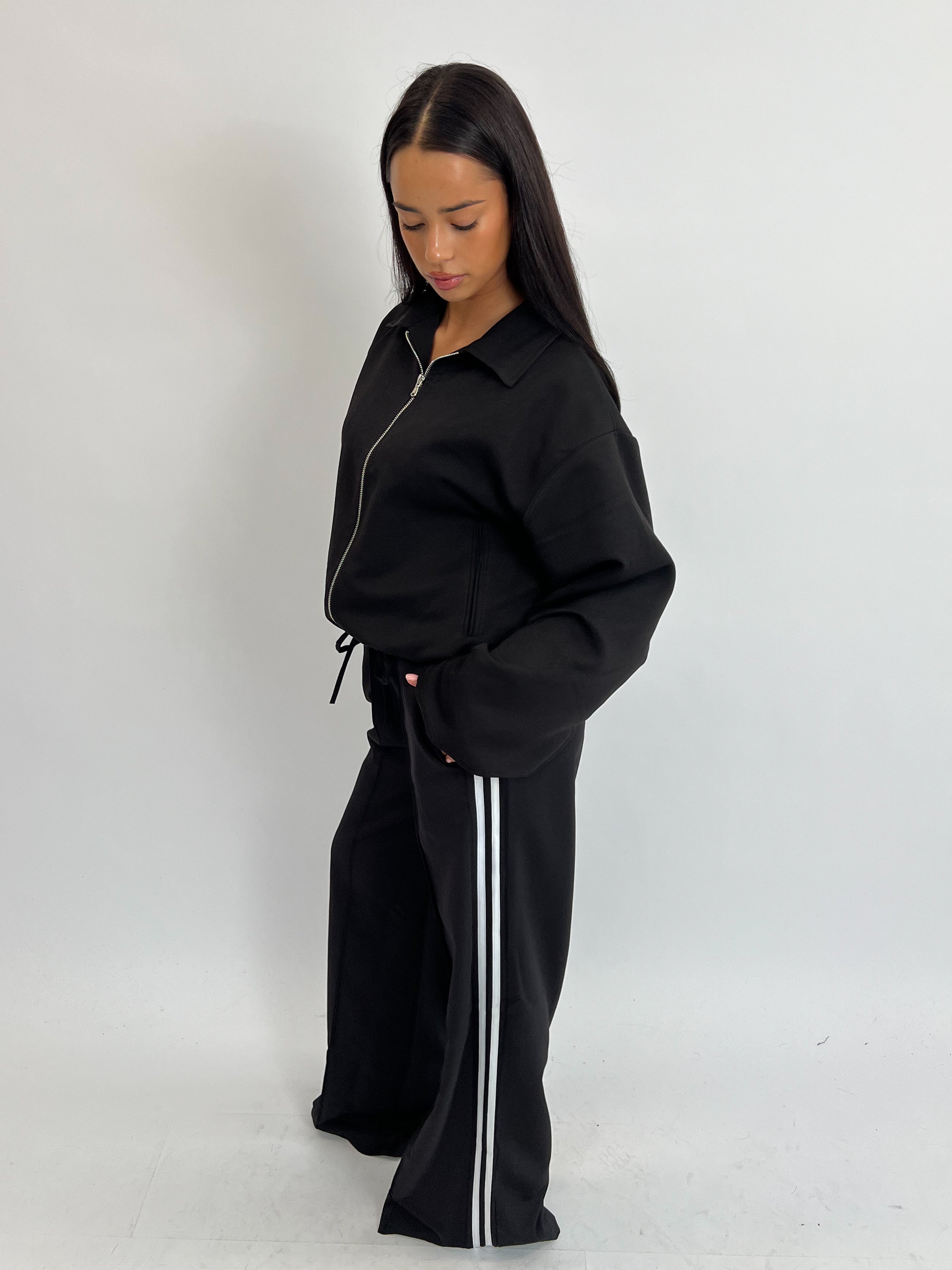 STRIPED PANTALON JOGGER BLACK