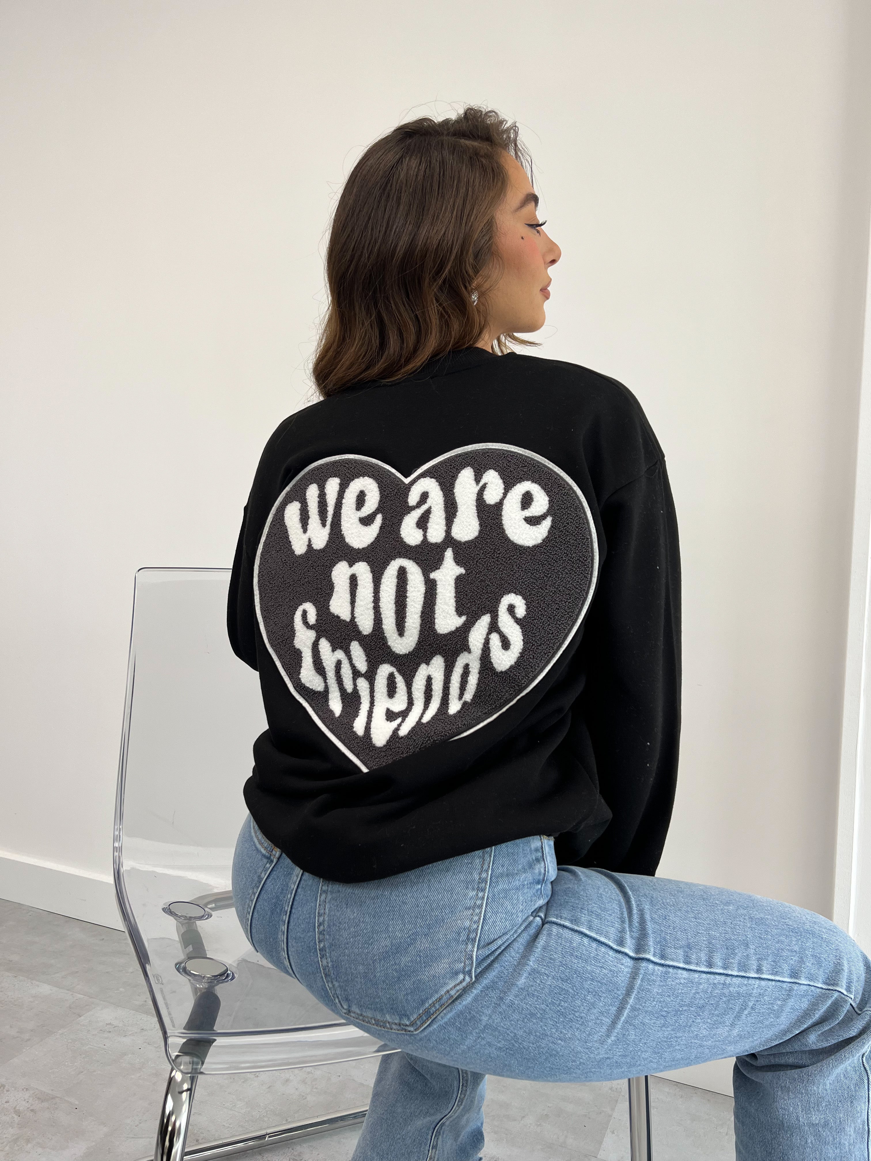 NOT FRIENDS SWEATER BLACK/GREY