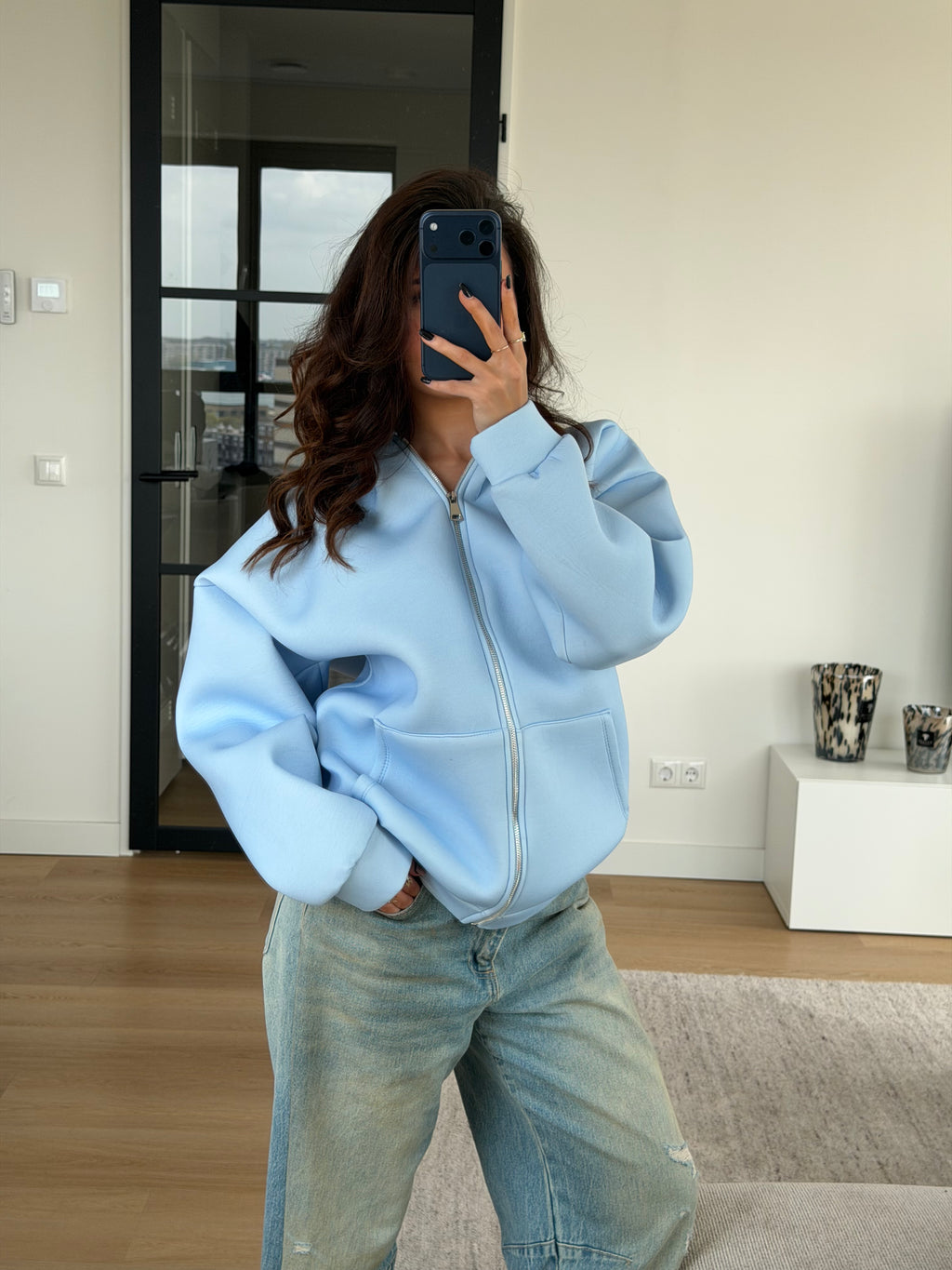 SCUBA ZIP UP BABY BLUE