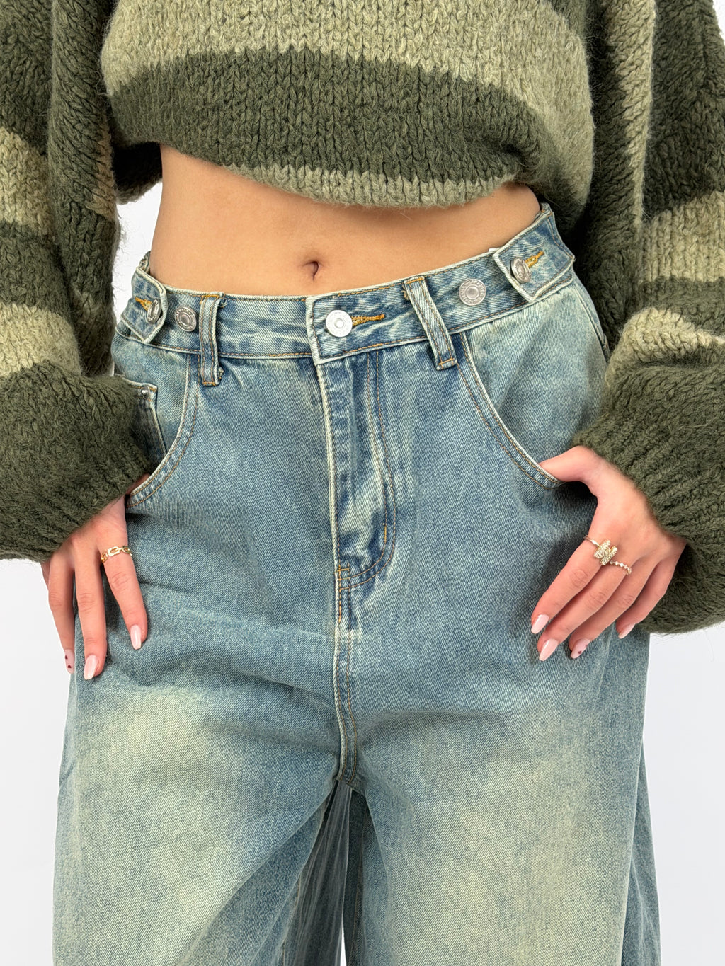 SINCHED WAIST WIDE LEG LIGHT VINTAGE