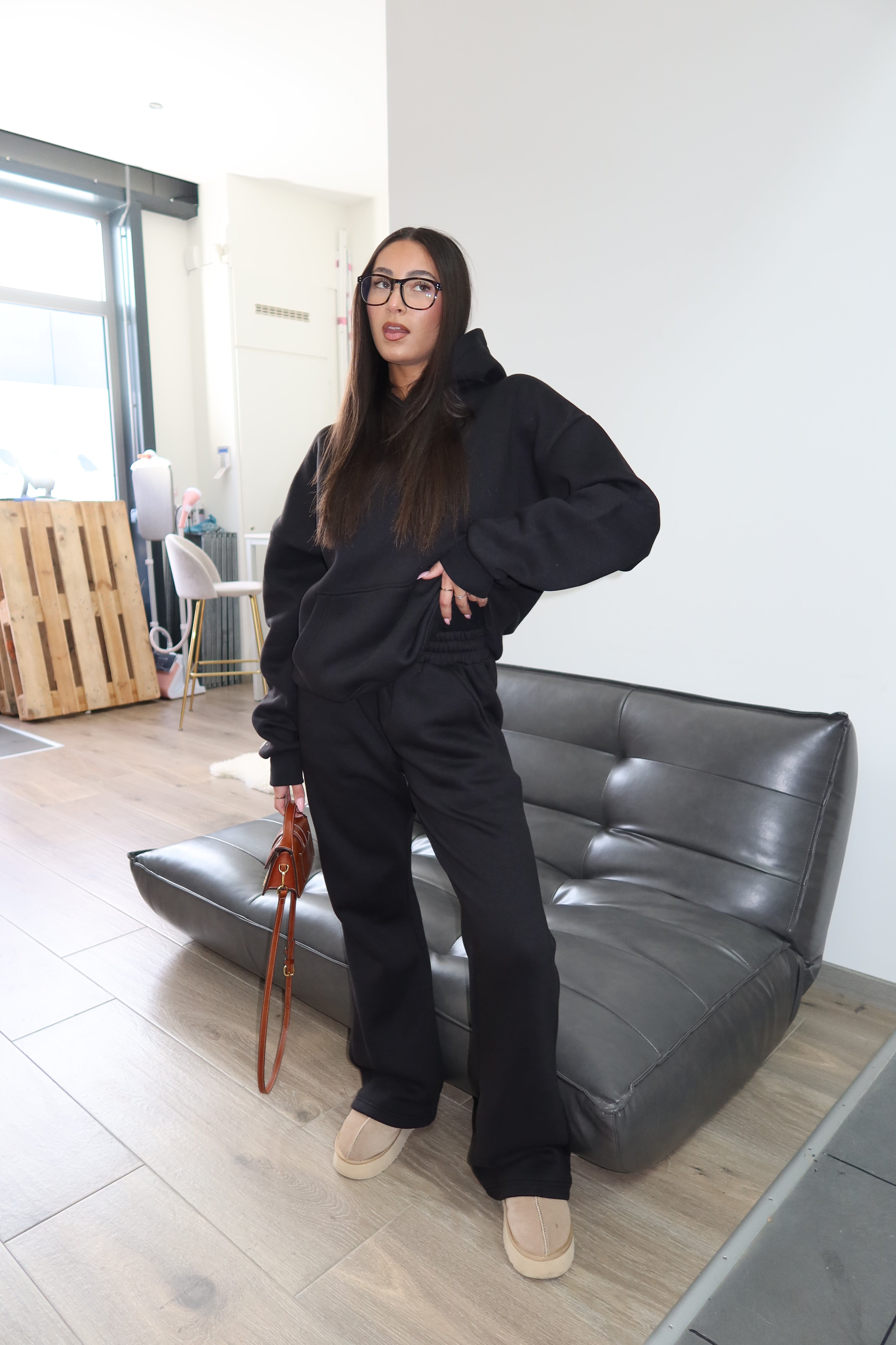 PREMIUM QUALITY PRIORITY BLANCS TRACKSUIT HOODIE BLACK